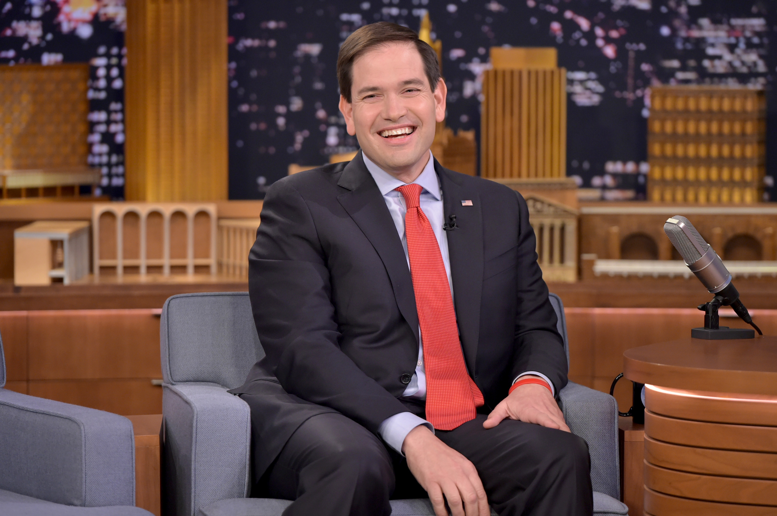 THE TONIGHT SHOW STARRING JIMMY FALLON -- Episode 0405 -- Pictured: Senator Marco Rubio on January 21, 2016 -- (Photo by: Theo Wargo/NBC/NBCU Photo Bank)