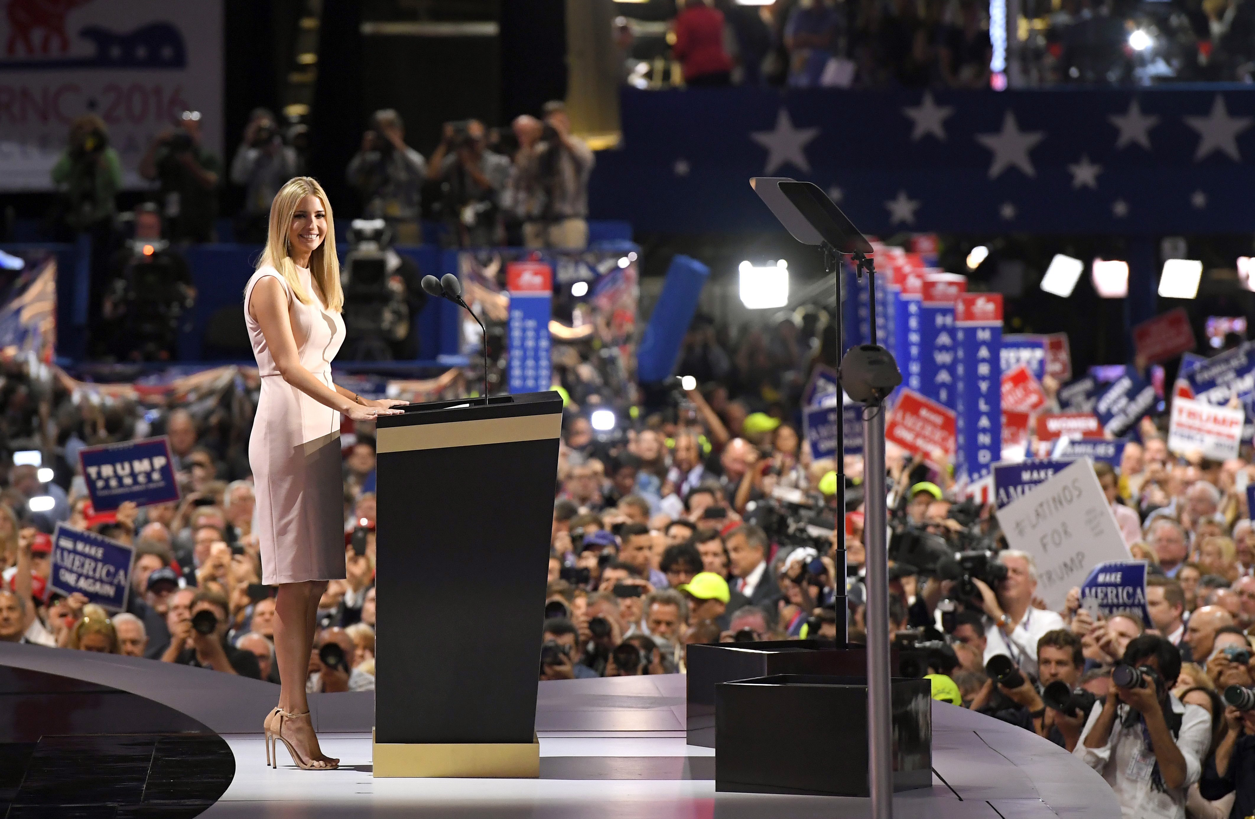 Ivanka Trump, daughter of Donald J. Trump, speaks during the final day of the Republican National Convention in Cleveland, Thursday, July 21, 2016.