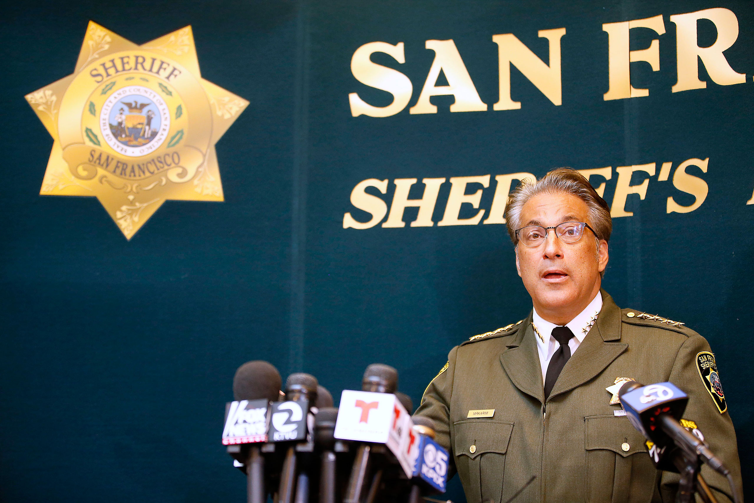 San Francisco Sheriff Ross Mirkarimi fields questions during a news conference in San Francisco on July 10, 2015, in San Francisco. Mirkarimi provided information regarding the April 2015 release of Juan Francisco Lopez-Sanchez, who is now accused in the