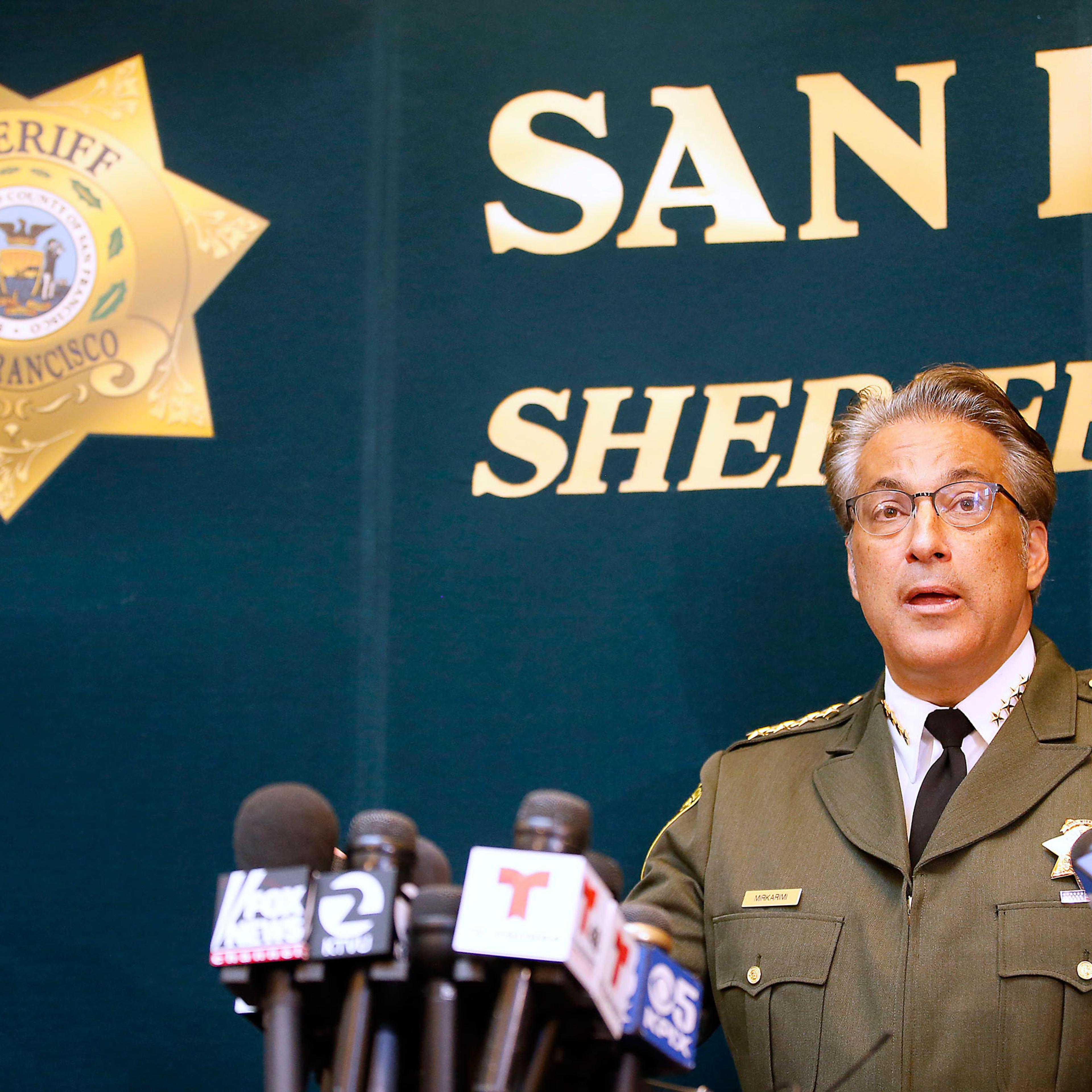 San Francisco Sheriff Ross Mirkarimi fields questions during a news conference in San Francisco on July 10, 2015, in San Francisco. Mirkarimi provided information regarding the April 2015 release of Juan Francisco Lopez-Sanchez, who is now accused in the