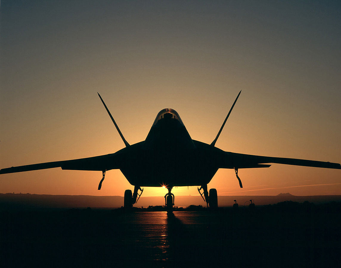The F-22 warplane saw its first combat Tuesday after nearly a decade of operational service.