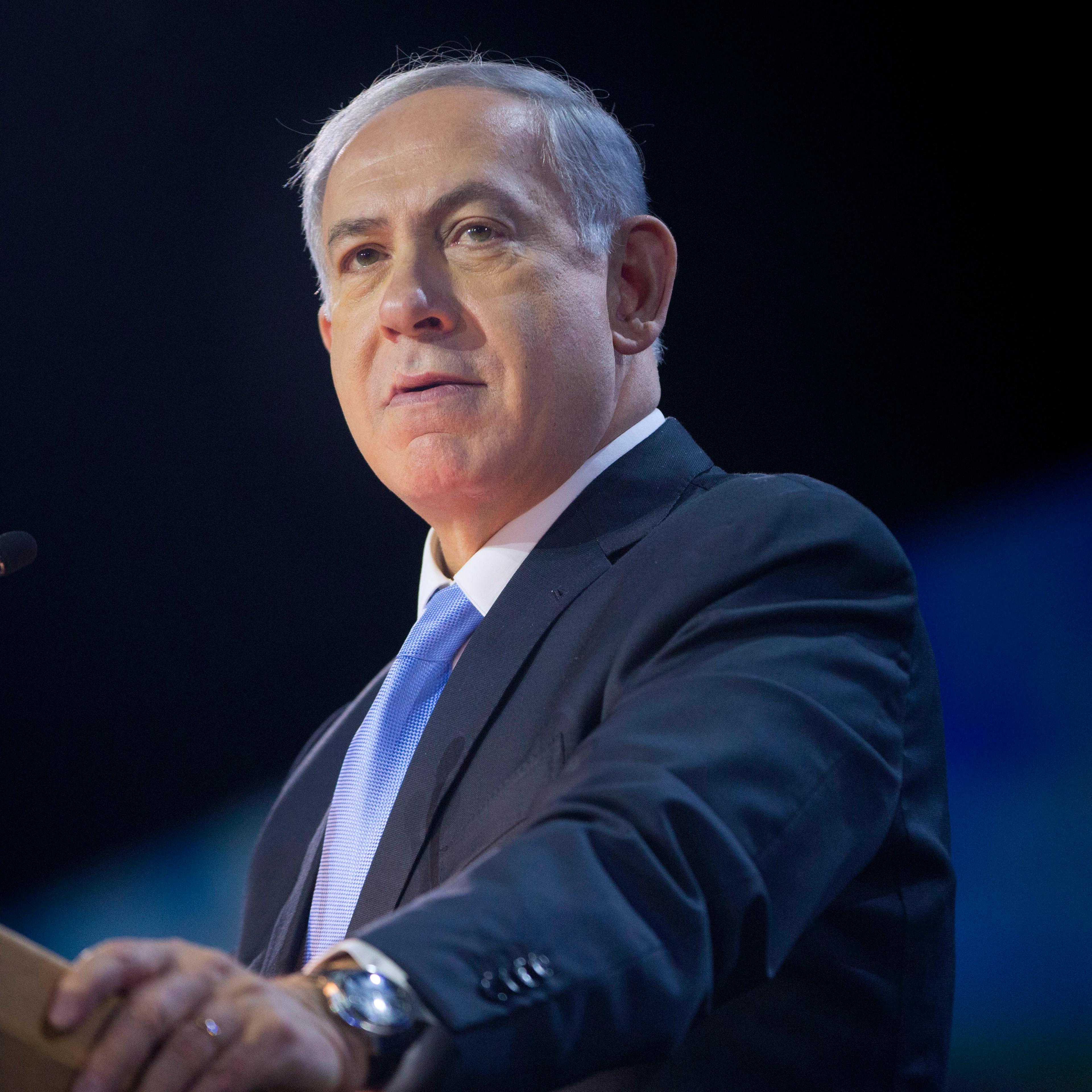 Israeli Prime Minister Benjamin Netanyahu speaks at the American Israel Public Affairs Committee (AIPAC) Policy Conference in Washington on March 2, 2015.