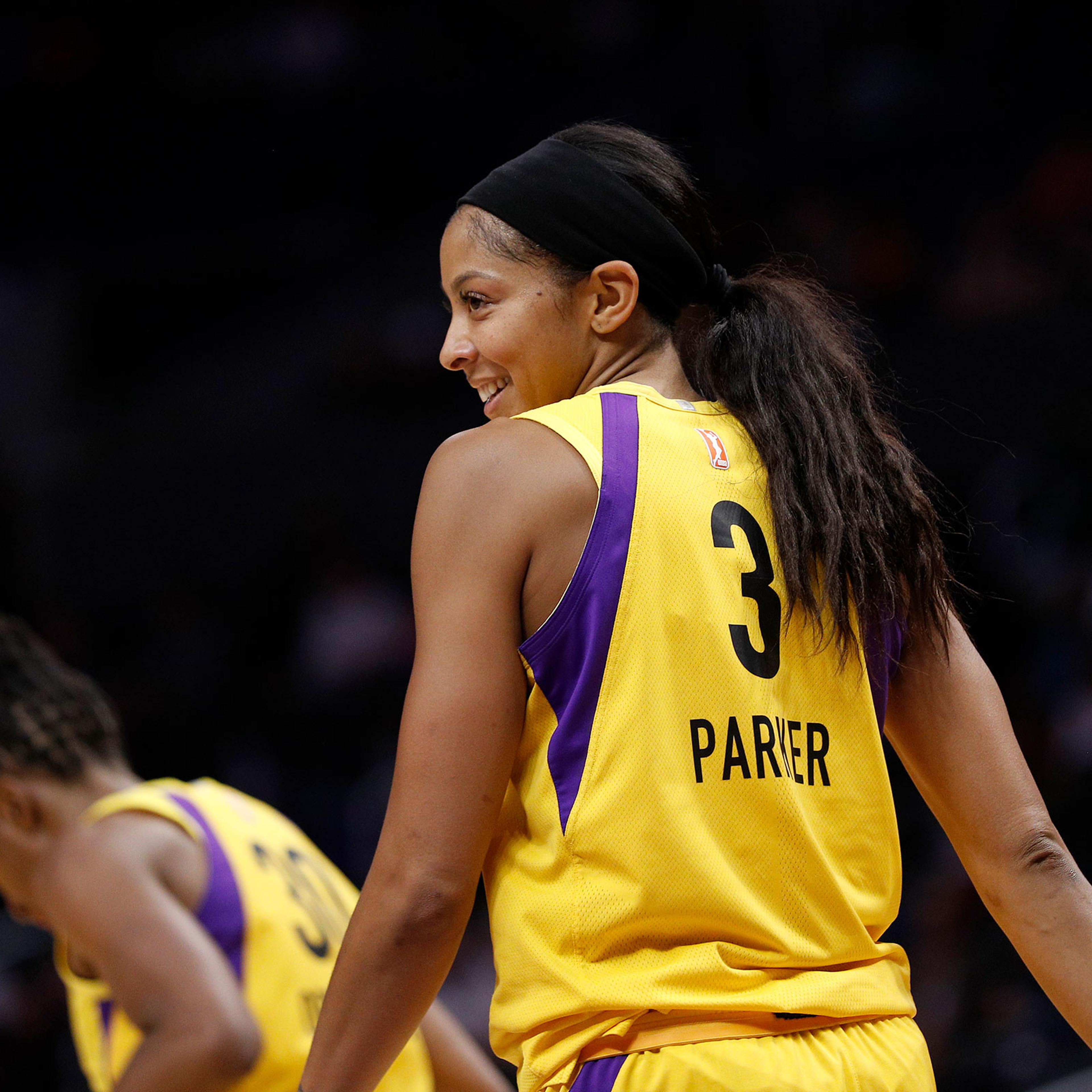 Candace Parker of the Los Angeles Sparks during a game against the Phoenix Mercury