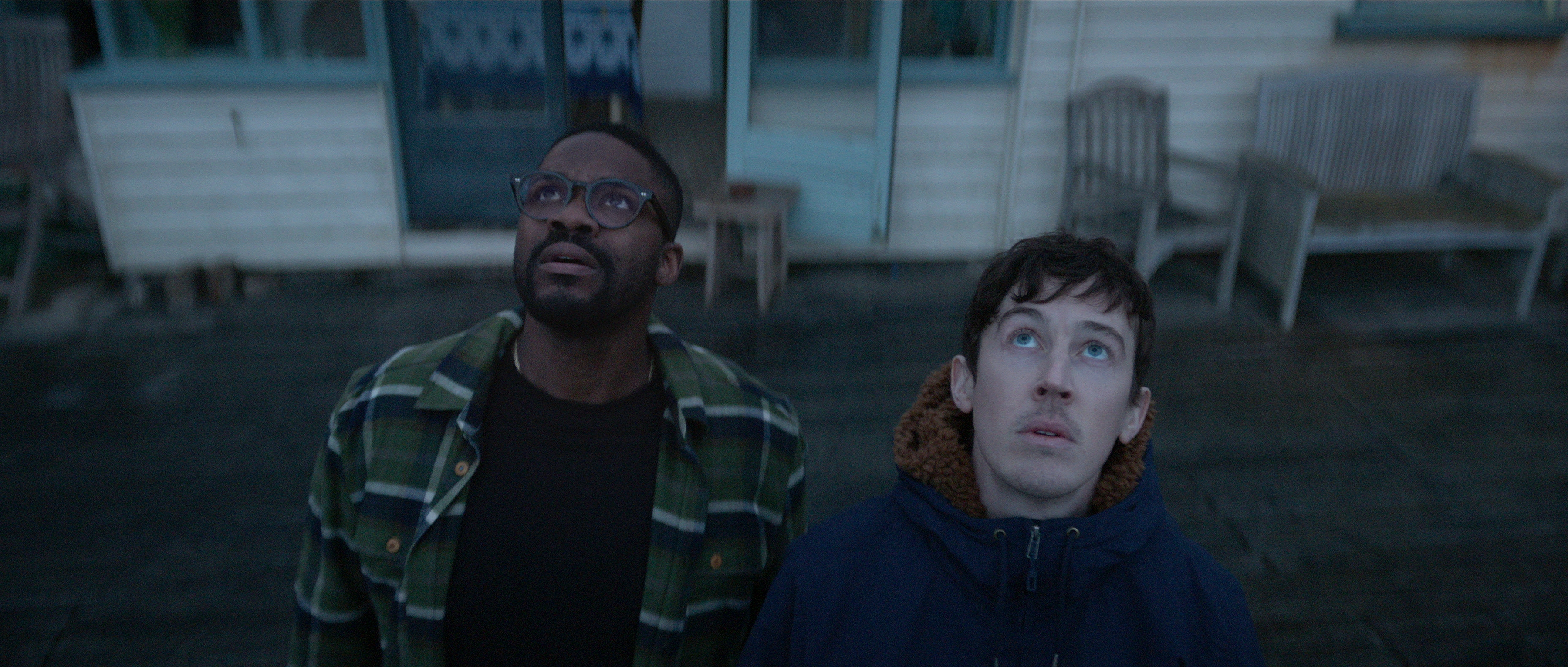 Jovan Adepo as Saul Durand and Alex Sharp as Will Downing in Season 1, Episode 5 of '3 Body Problem'