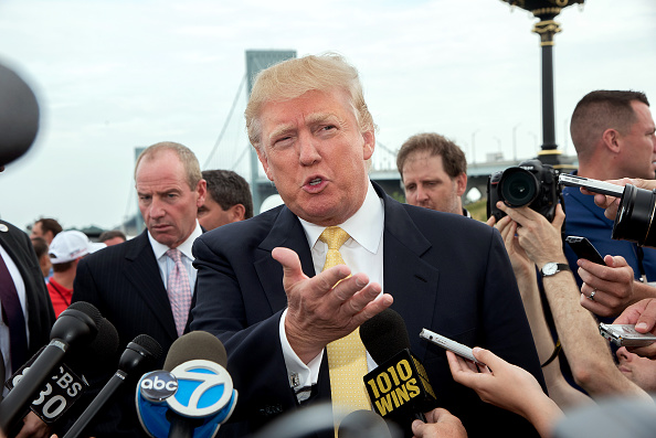 Donald Trump attends the 2015 Hank's Yanks Golf Classic at Trump Golf Links Ferry Point on July 6, 2015 in New York City.