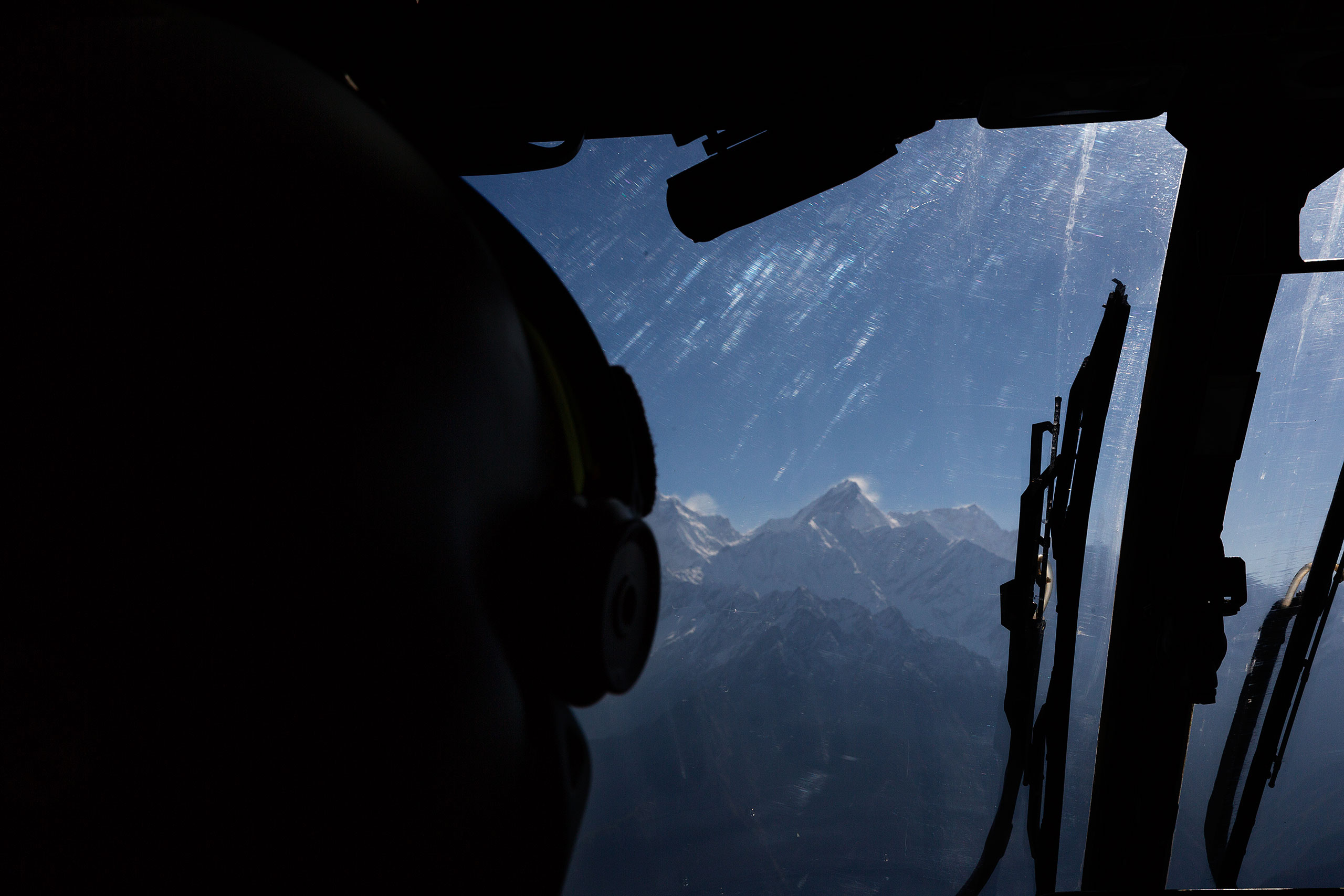 Nepal earthquake. Young Buddhist monks from Hinang Gompa (monastery) in the village of Lhi in Gorkha district in the Annapurna Range of the Himalayas were transported by Indian Army helicopter to Pokhara because the monastery was damaged in the earthquak