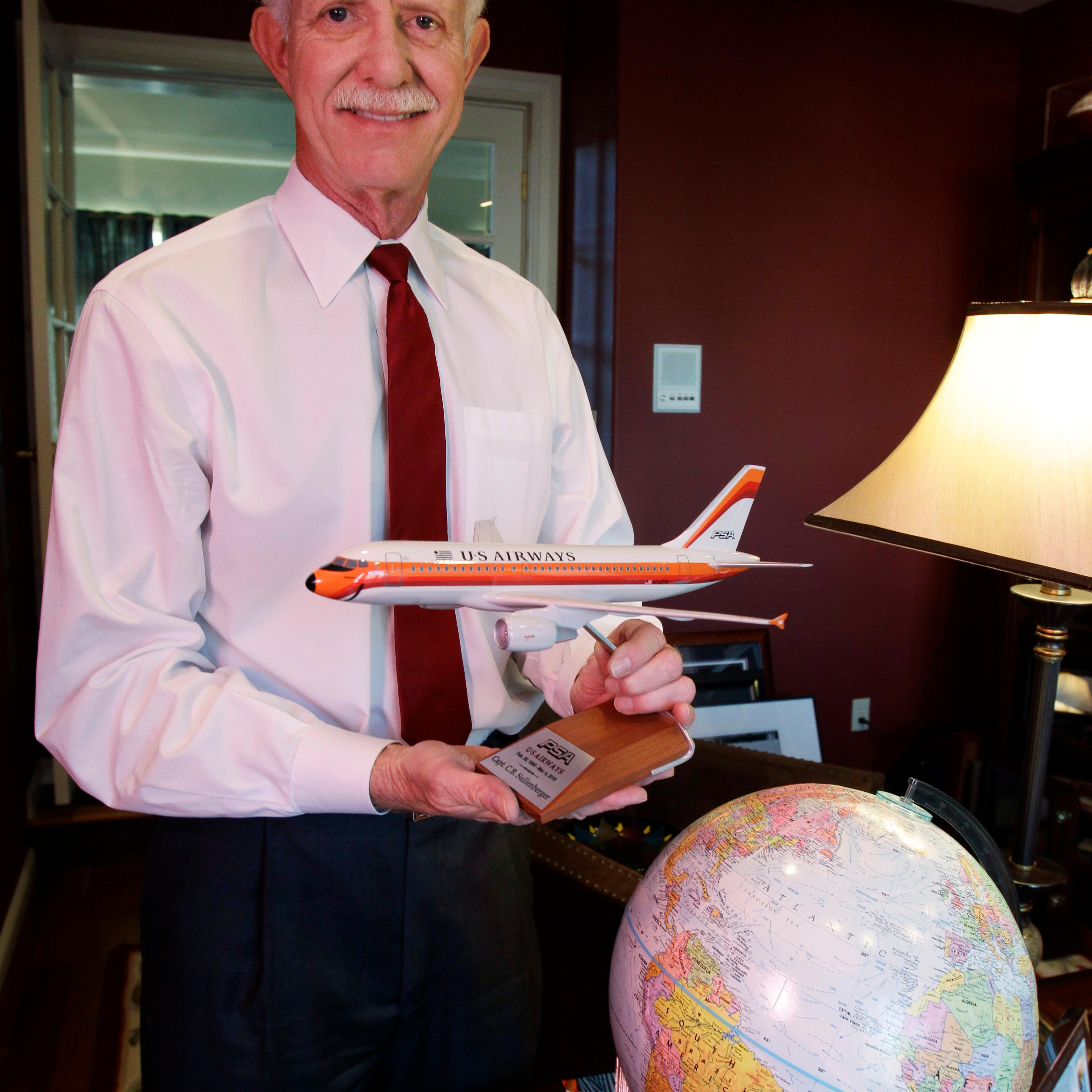 Chesley "Sully" Sullenberger captain of the US Airways flight #5149 that landed in New York's Hudson River in 2009, poses in his office at his home in Danville, Calif on Jan. 10. 2011.