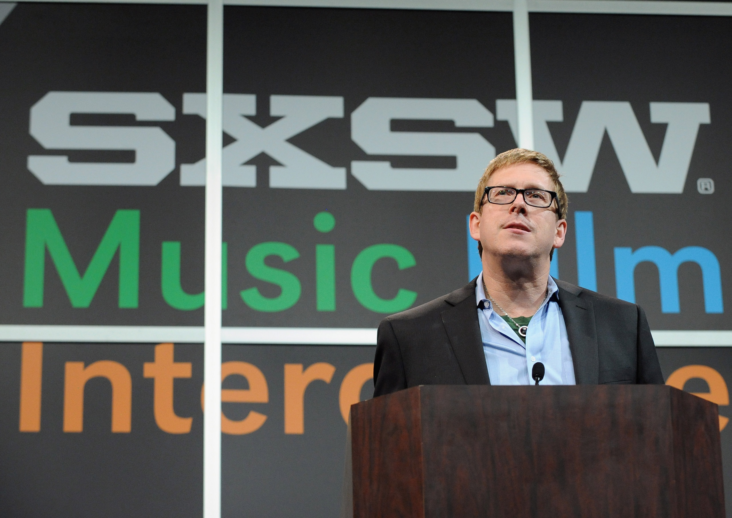 AUSTIN, TX - MARCH 11: Hugh Forrest, SXSW Interactive's Director speaks onstage at Bruce Sterling Closing Remarks during the 2014 SXSW Music, Film + Interactive Festival at Austin Convention Center on March 11, 2014 in Austin, Texas. (Photo by Jon Shaple