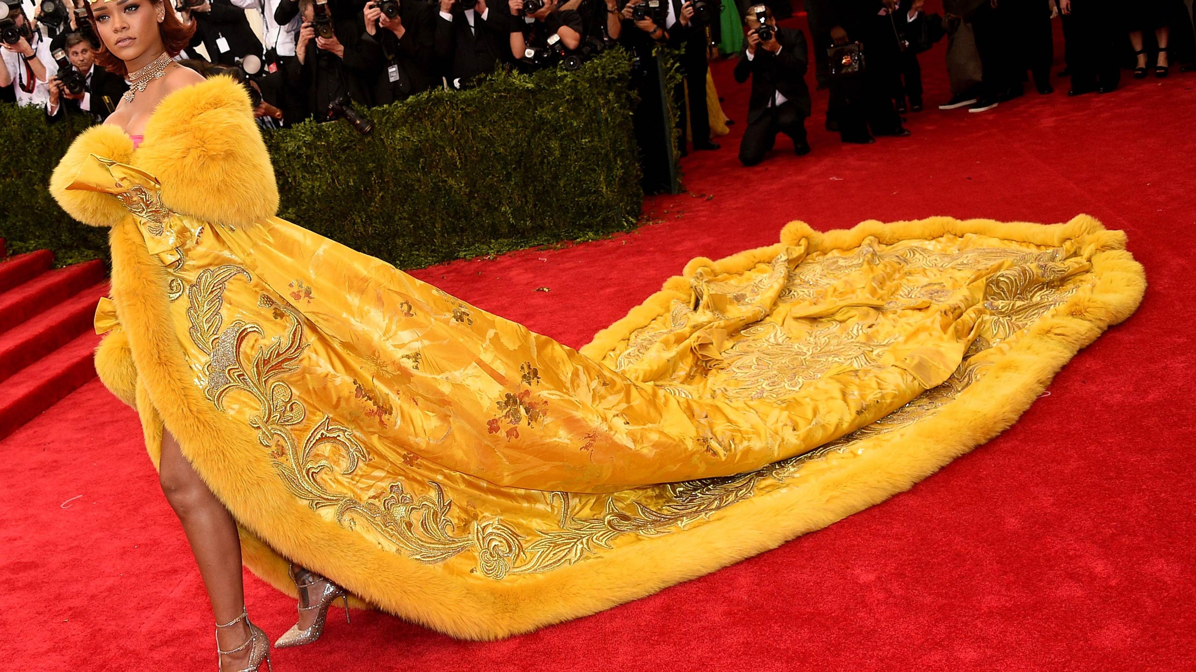 orange dress met gala Ashley Olson at the 2013 Met Gala. Dress by Dior Couture