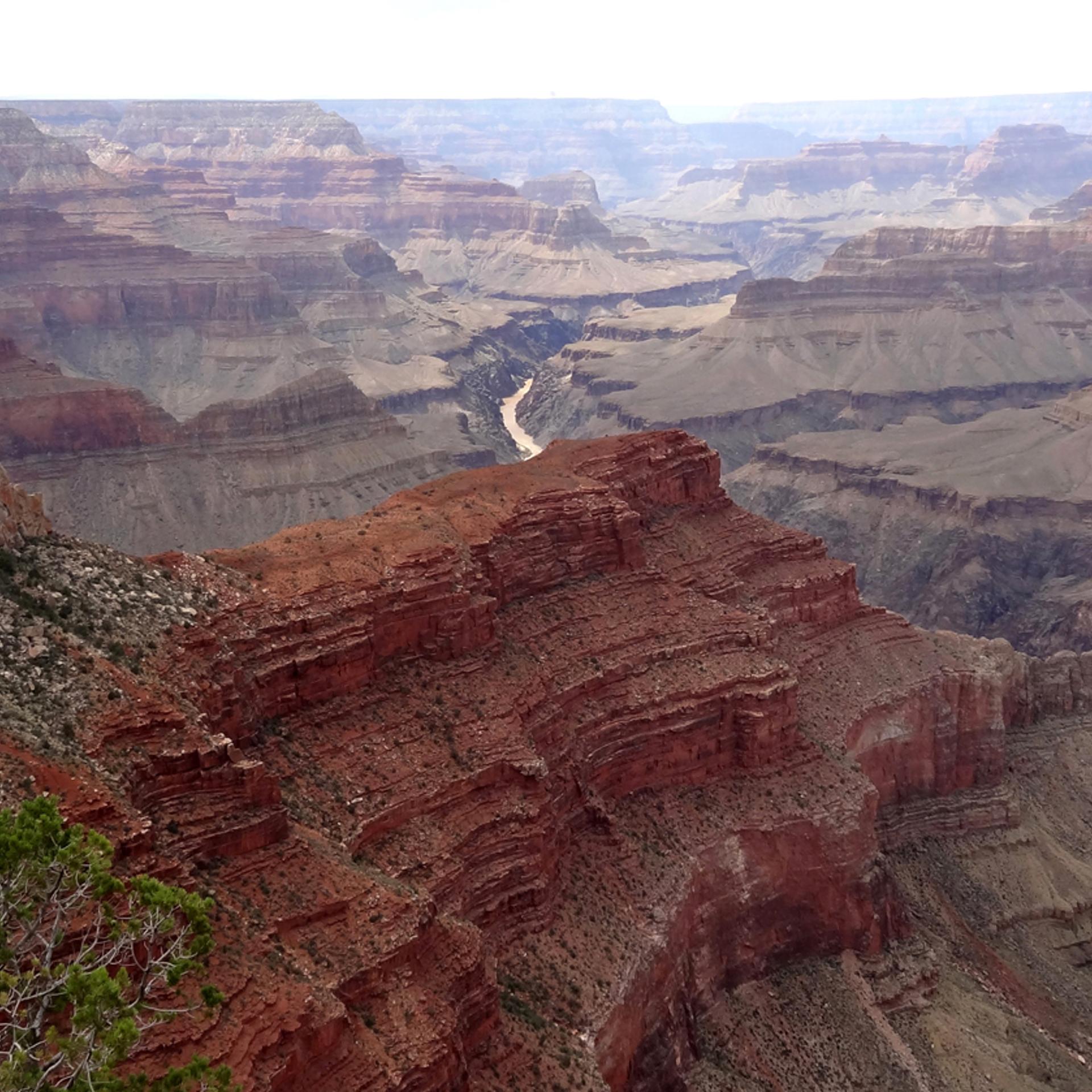 Overall view from the south Rim of the Grand Canyon near Tusayan, Arizona