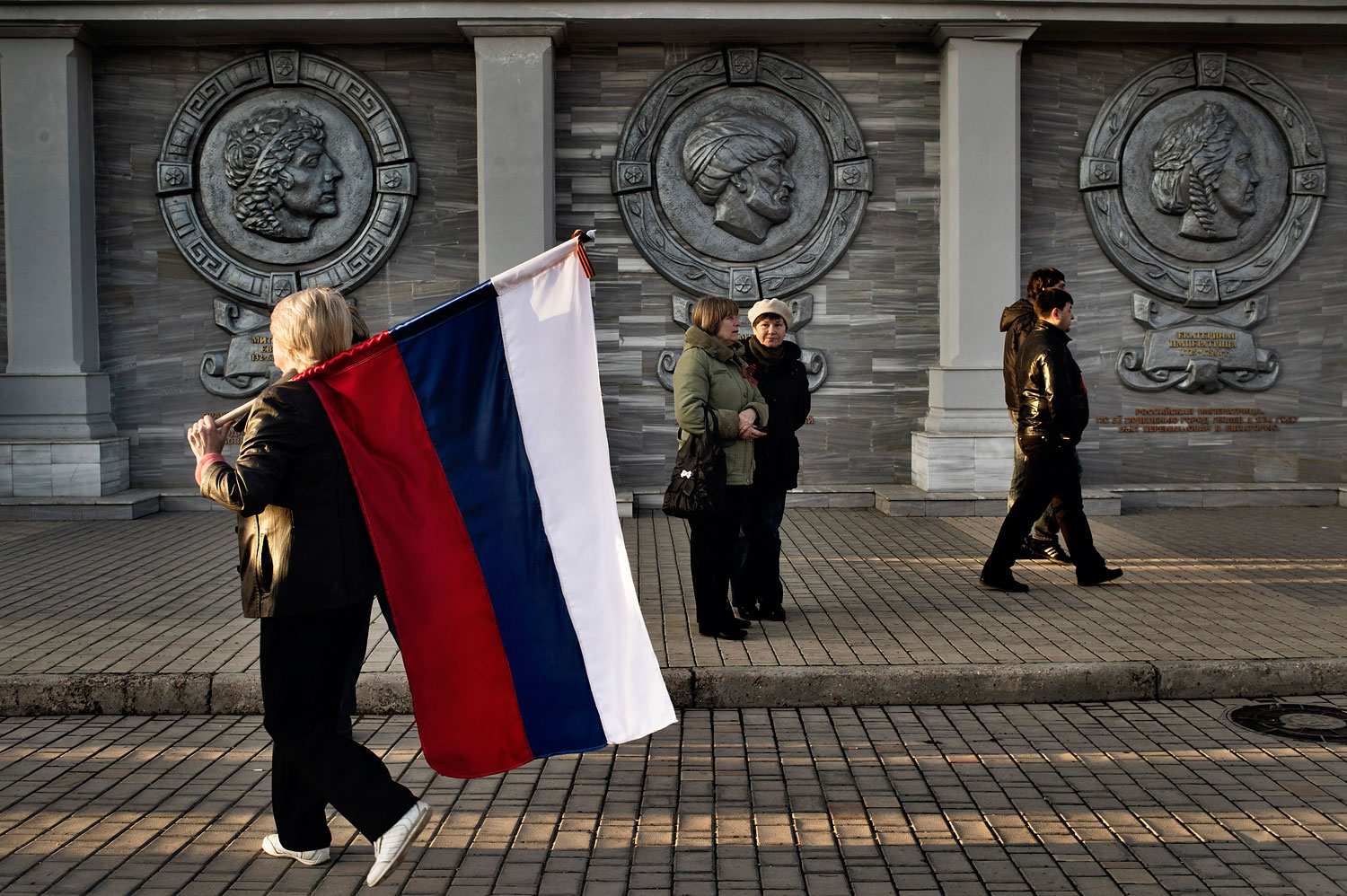 Pro-Russian gathering in Yevpatoria, Crimea, March 5, 2014.