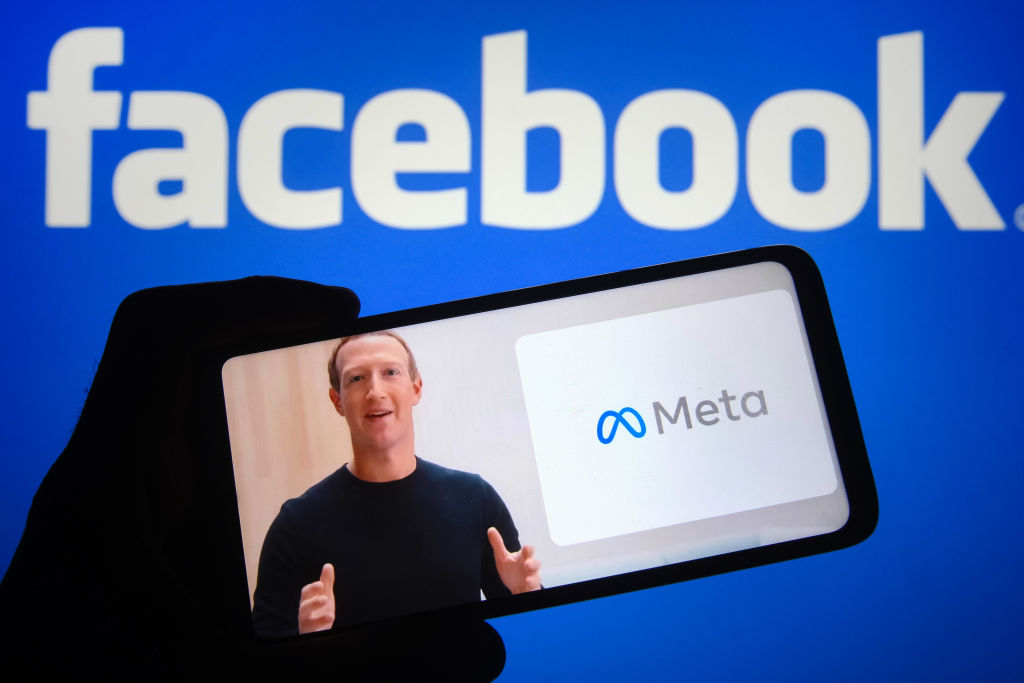 In this photo illustration, Facebook CEO Mark Zuckerberg is