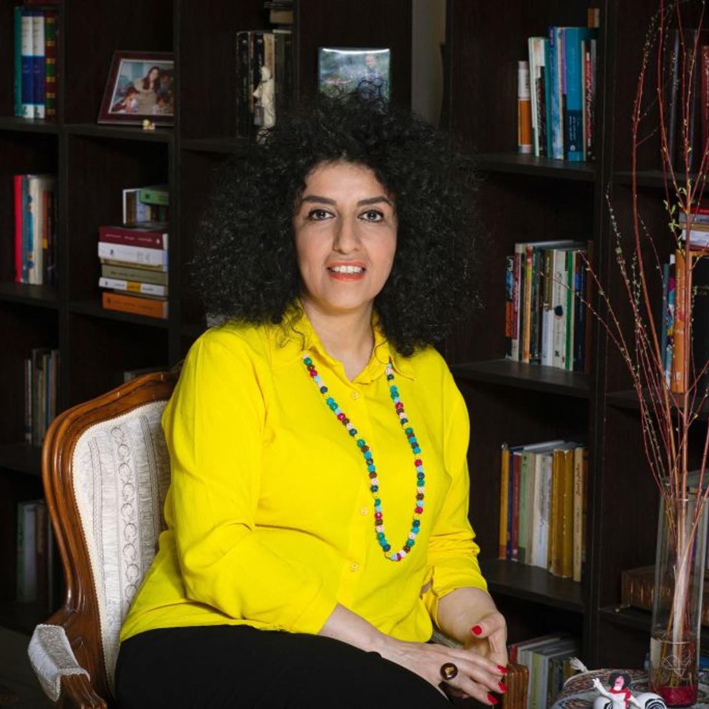 Narges Mohammadi, a jailed Iranian women's rights advocate, on April 2, 2021.