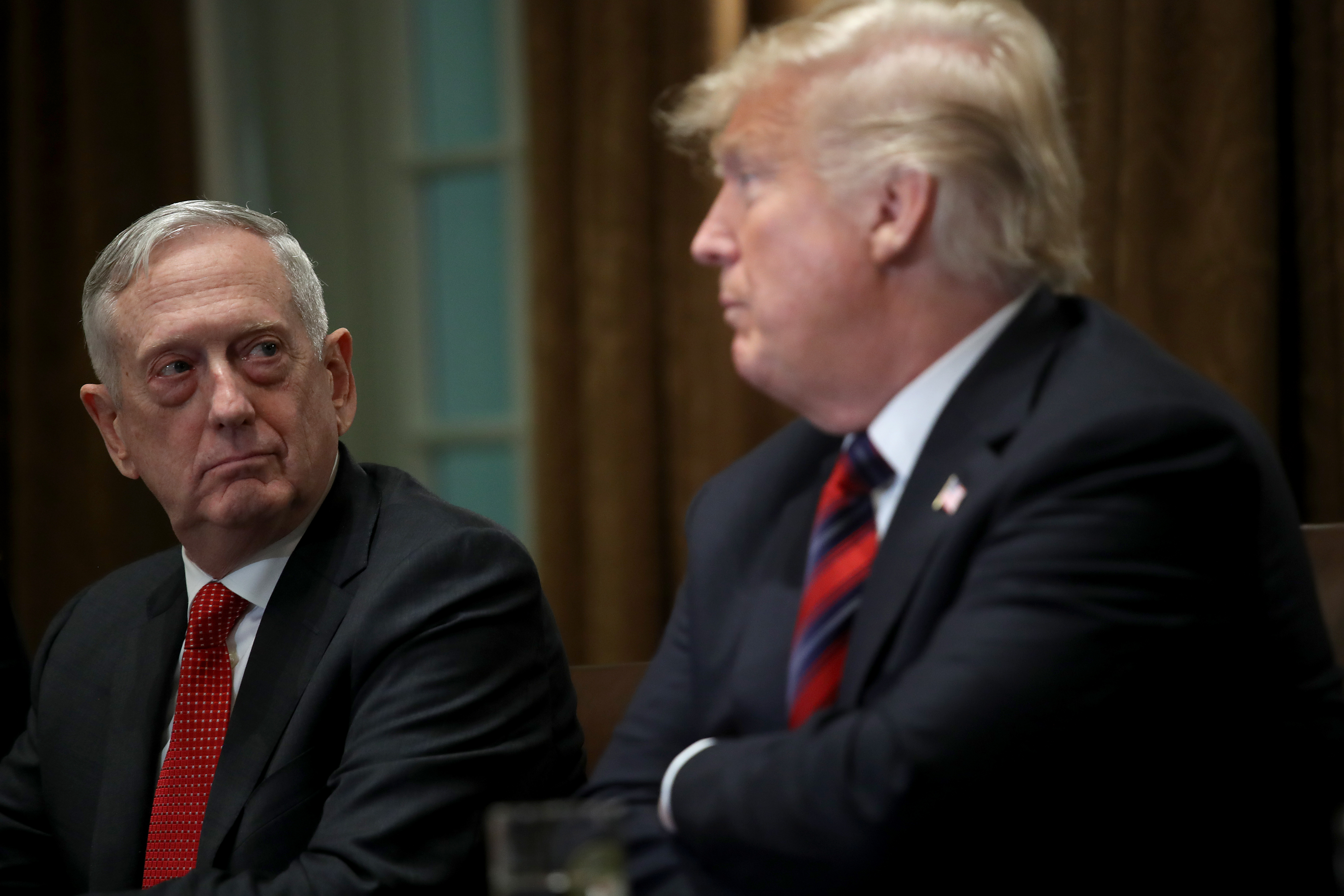 President Trump Receives A Briefing From Senior Military Leaders At White House