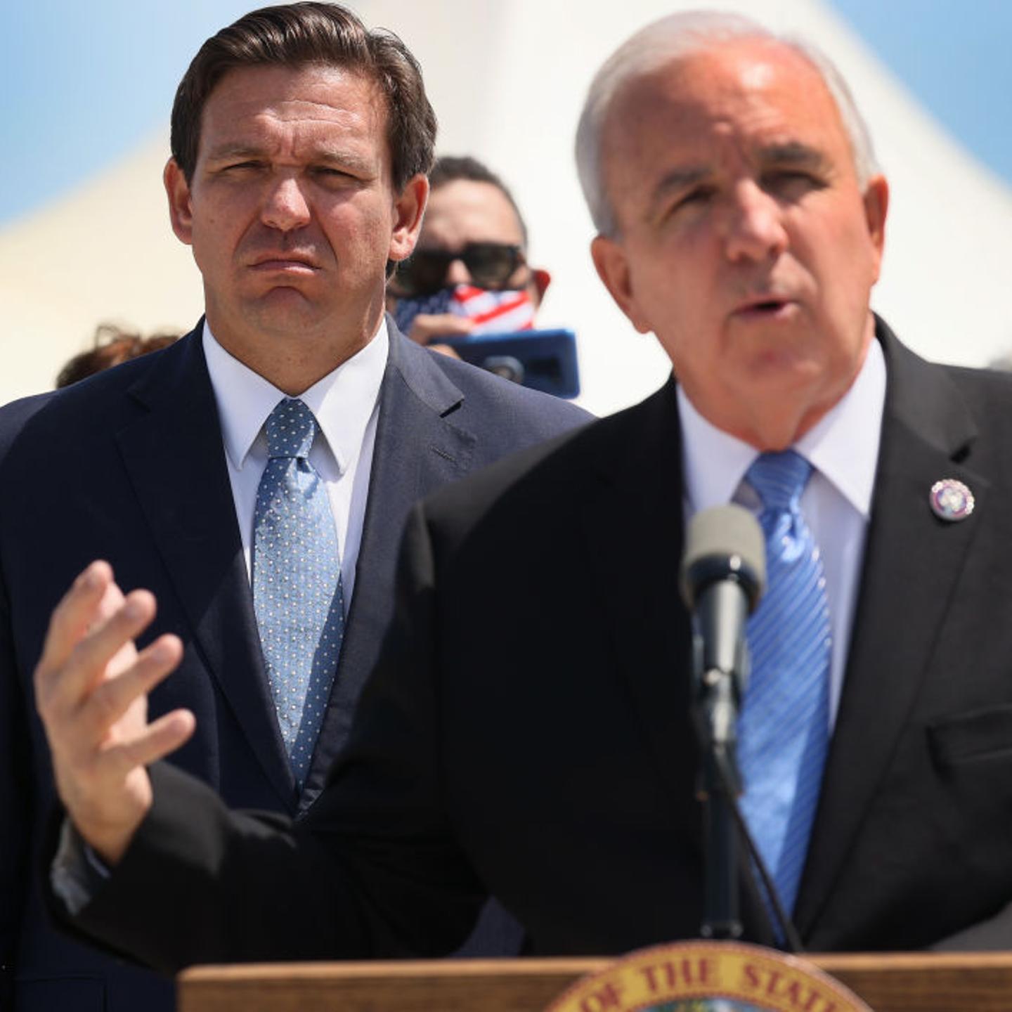 Florida Governor Ron DeSantis Holds News Conference In Miami