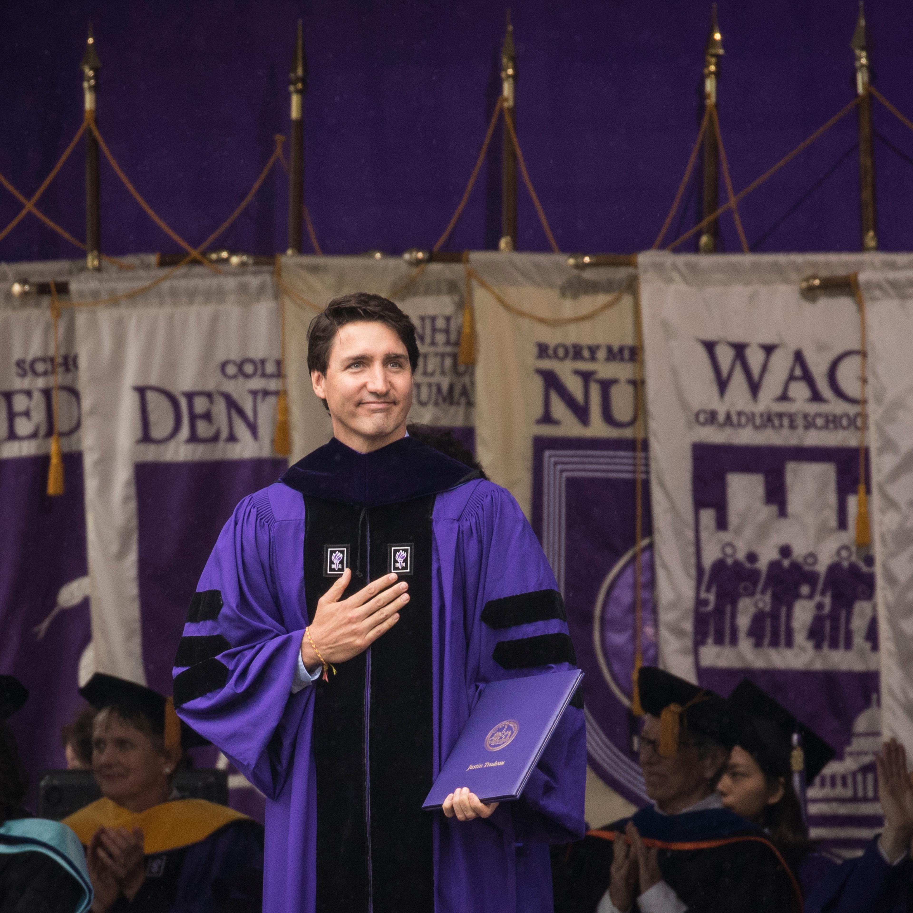 Canadian Prime Minister Justin Trudeau Gives Commencement Address At NYU's Graduation Ceremony