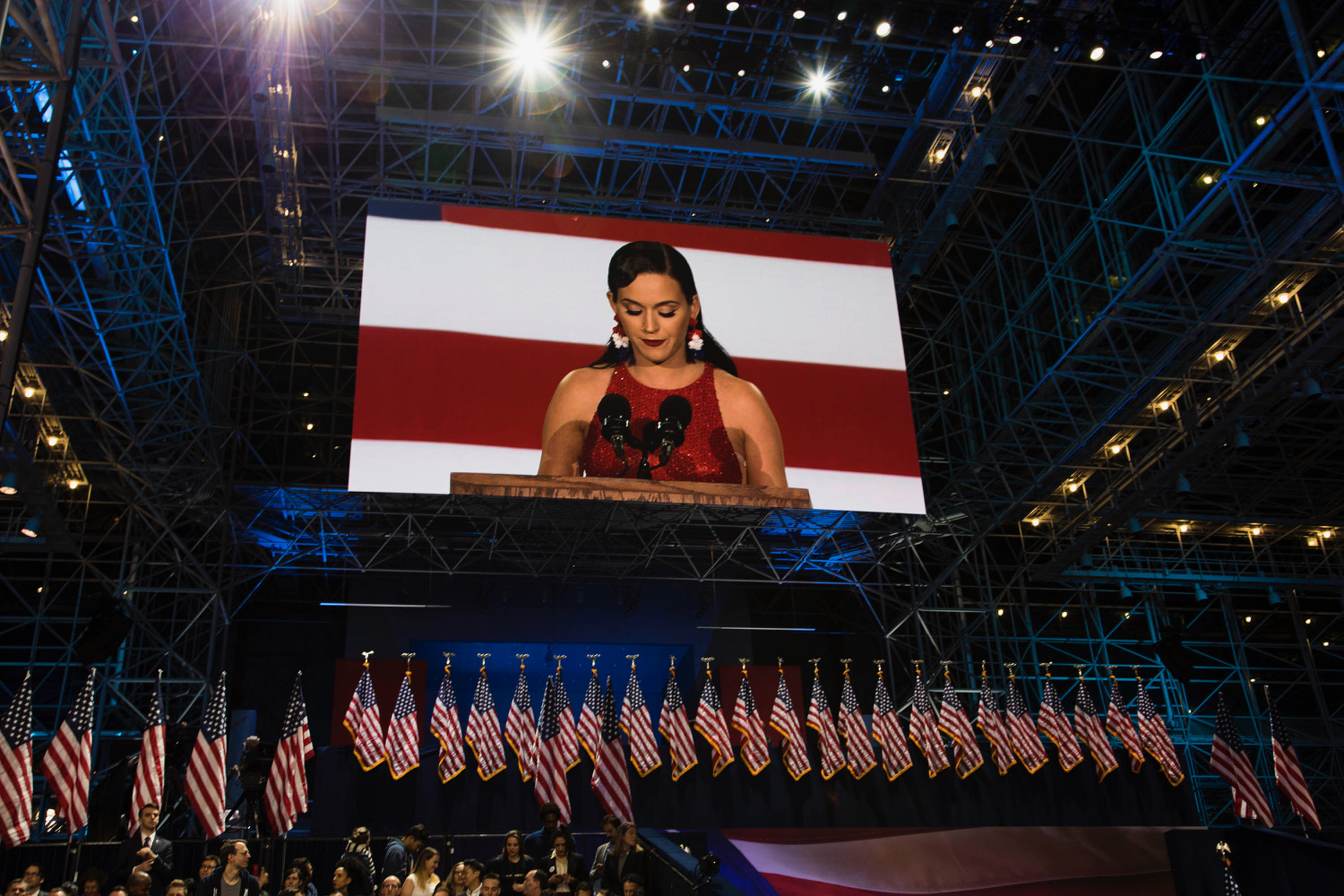 NEW YORK - NOV 8: Supporters attend an election night party for Democratic nominee Hillary Clinton on Tuesday, Nov. 8, 2016, at the Javits Center in New York’s Manhattan borough.(Photo by Landon Nordeman)