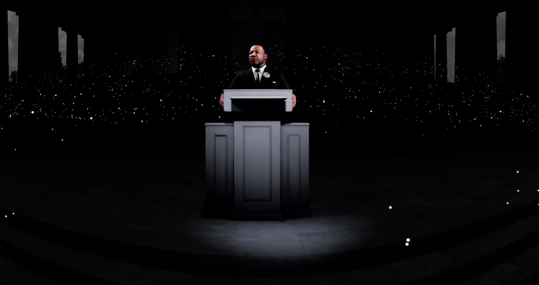 An avatar of Martin Luther King, Jr., as seen in the VR experience "The March 360." 