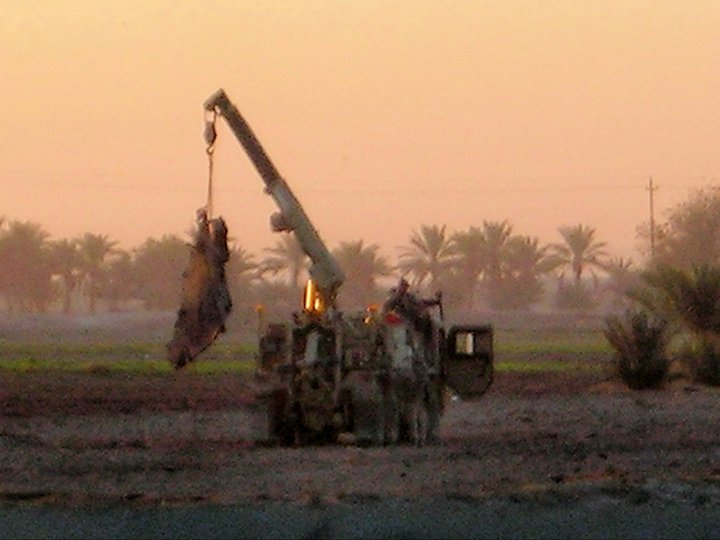 U.S. soldiers and Marines spent days protecting the crash scene and collecting remnants of Gilbert's F-16.