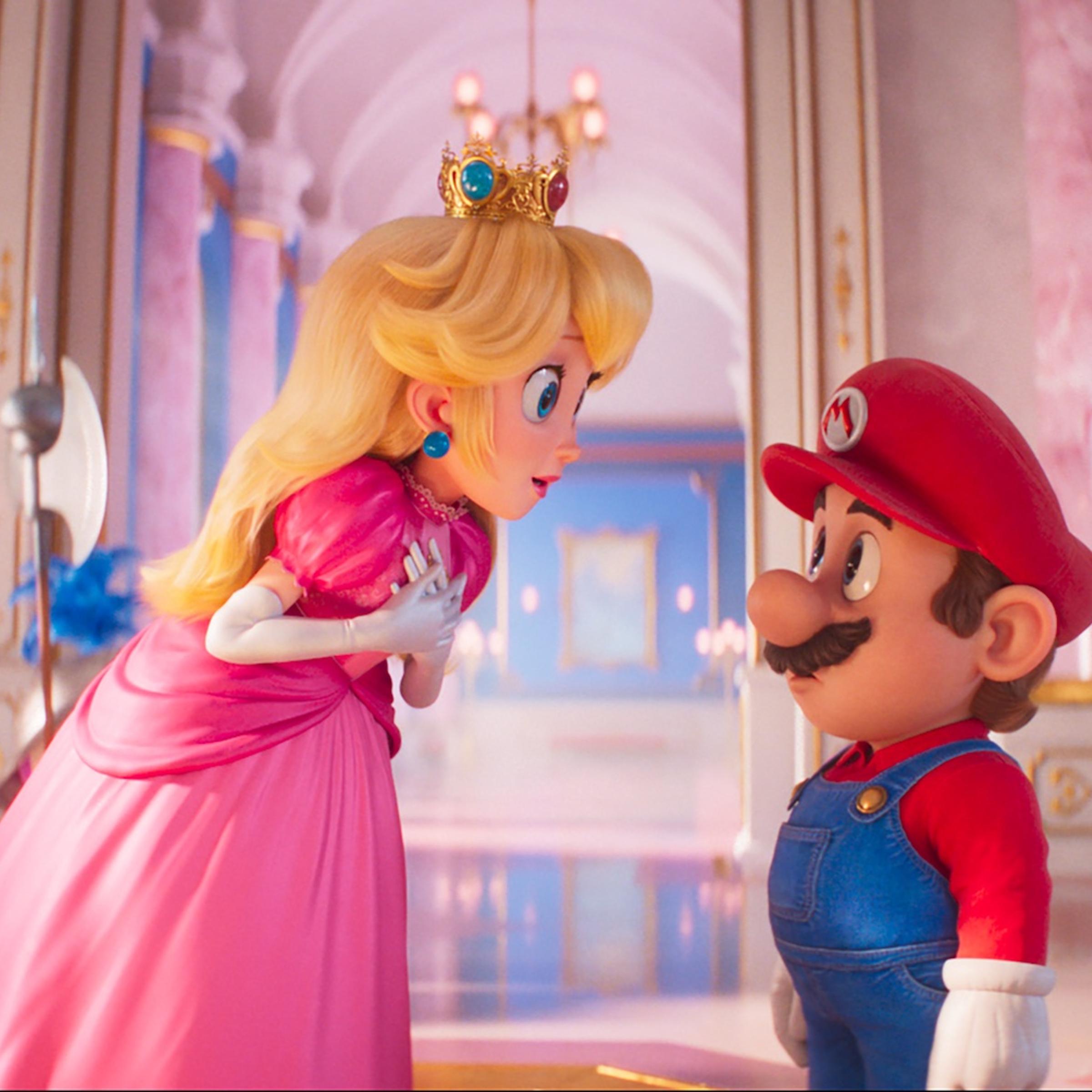 (from left) Princess Peach (Anya Taylor-Joy) and Mario (Chris Pratt) in Nintendo and Illumination’s The Super Mario Bros. Movie, directed by Aaron Horvath and Michael Jelenic.