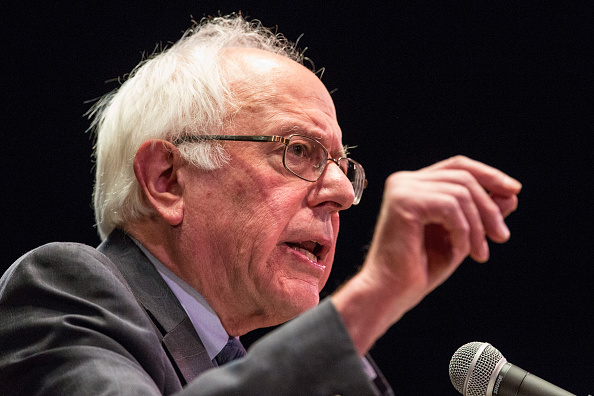 Democratic presidential candidate Sen. Bernie Sanders (I-VT) outlines his plan to reform the U.S. financial sector on January 5, 2016 in New York City.