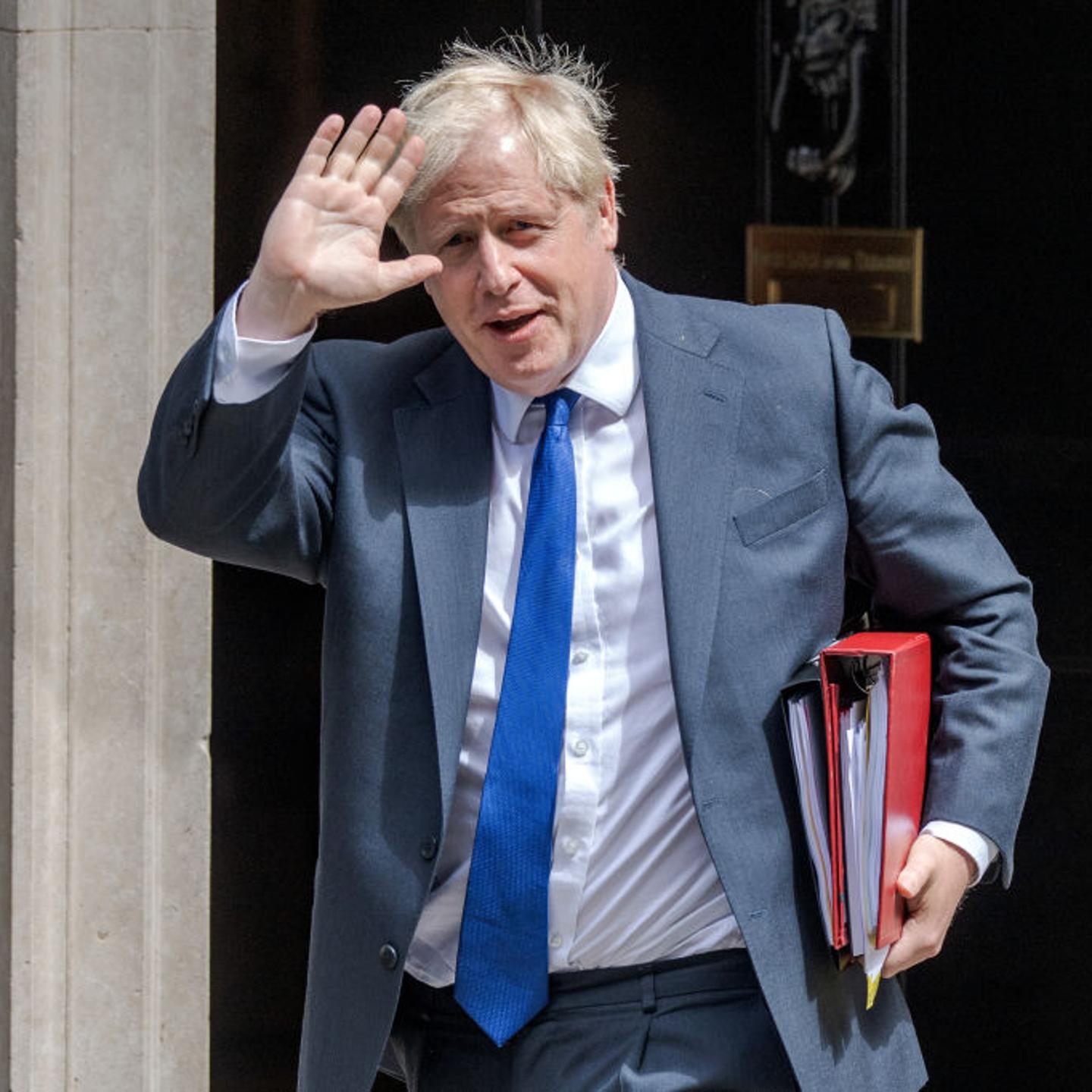 Boris Johnson Leaves Downing Street for PMQ