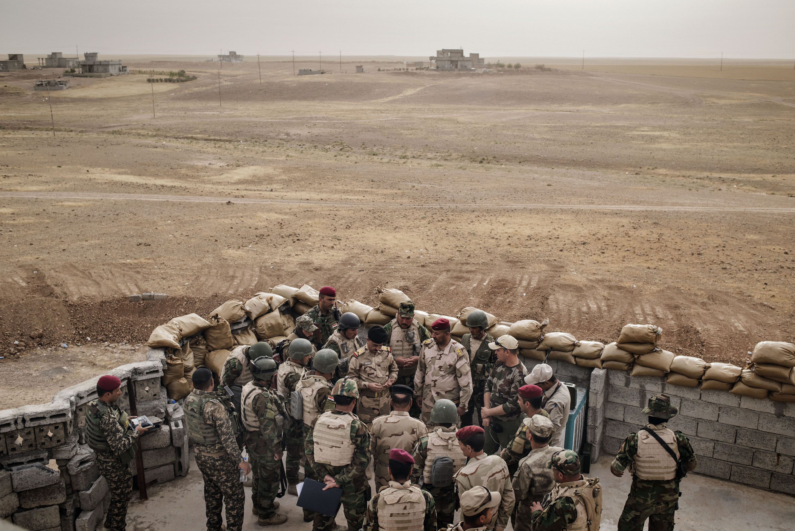 The Iraqi army at a front line position in the village of Kharbardan, south of Mosul, May 18 2016.