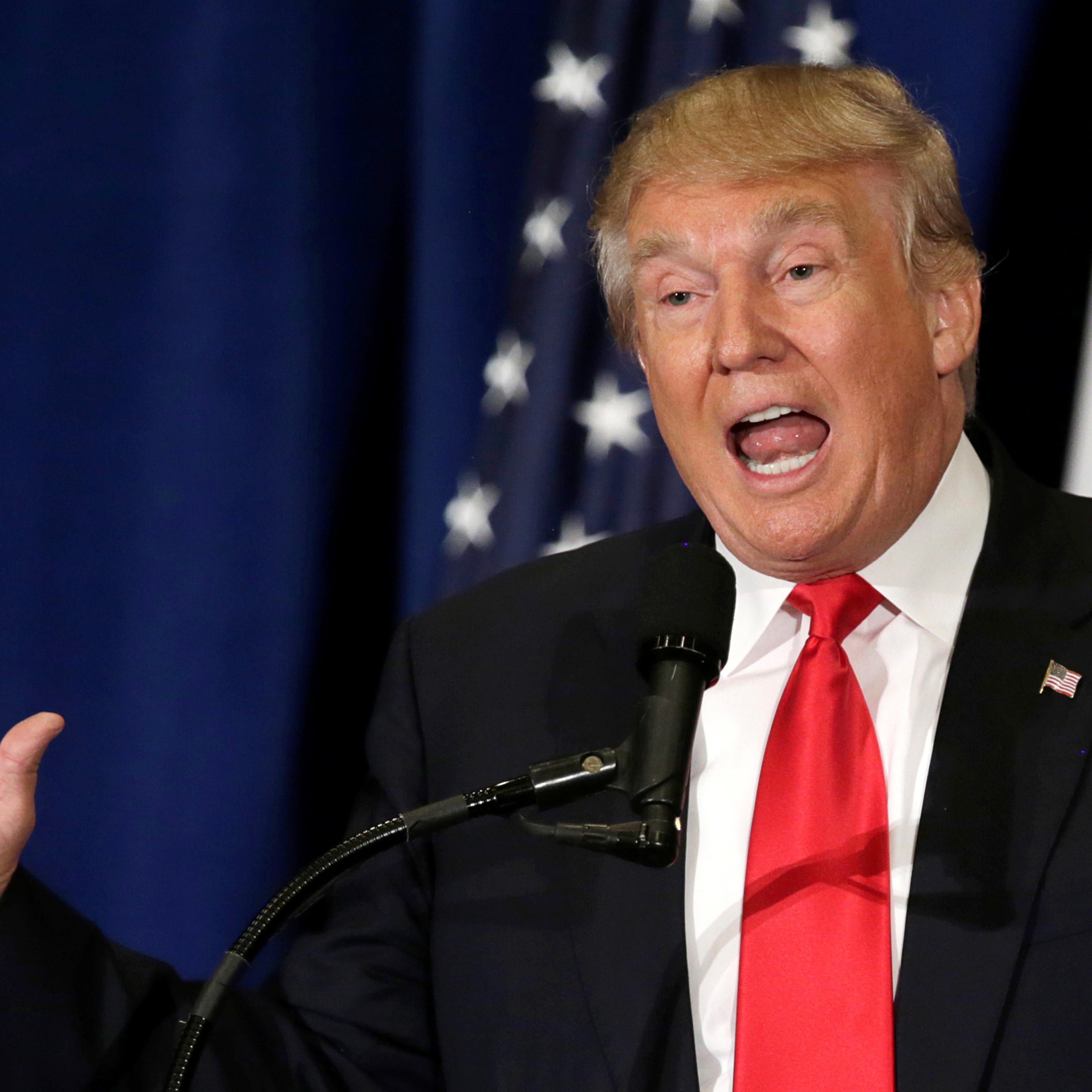 Presumptive Republican presidential nominee Donald Trump delivers speech in Virginia Beach, Virginia