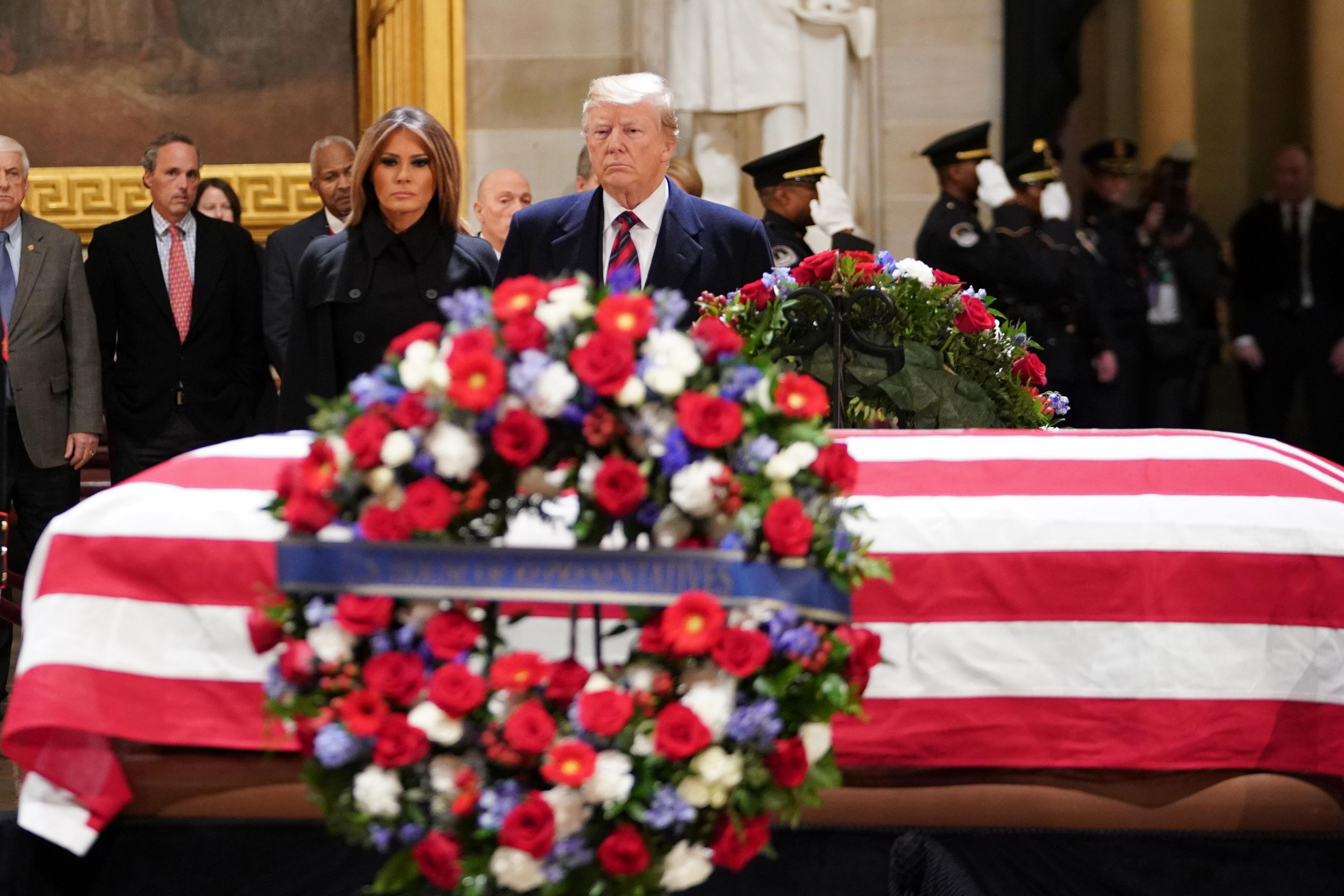 Trump Paid His Respects to George H. W. Bush at the Capitol