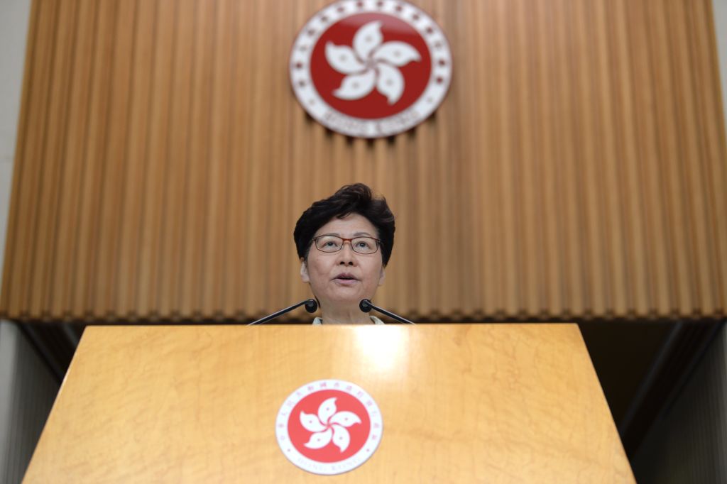 Hong Kong Leader Carrie Lam Meets Press One Day Before Policy Address