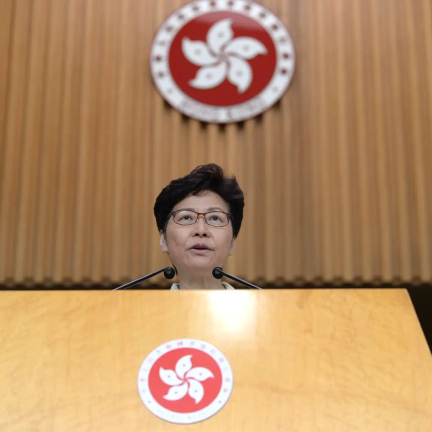 Hong Kong Leader Carrie Lam Meets Press One Day Before Policy Address