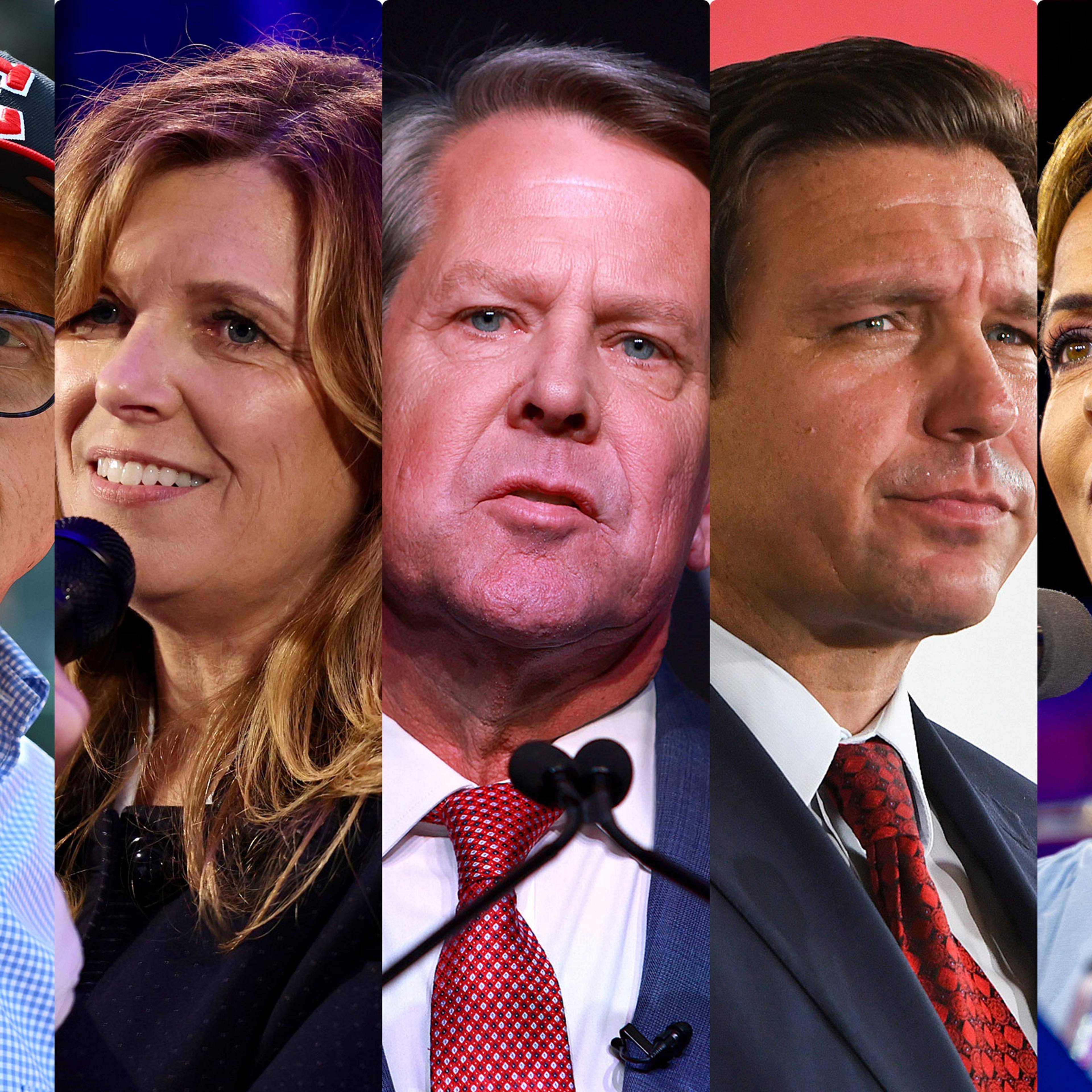 Ohio Gov. Mike DeWine; Republican nominee Christine Drazan; Republican gubernatorial candidate Gov. Brian Kemp; Gov. Ron DeSantis; Republican nominee for Arizona Gov. Kari Lake