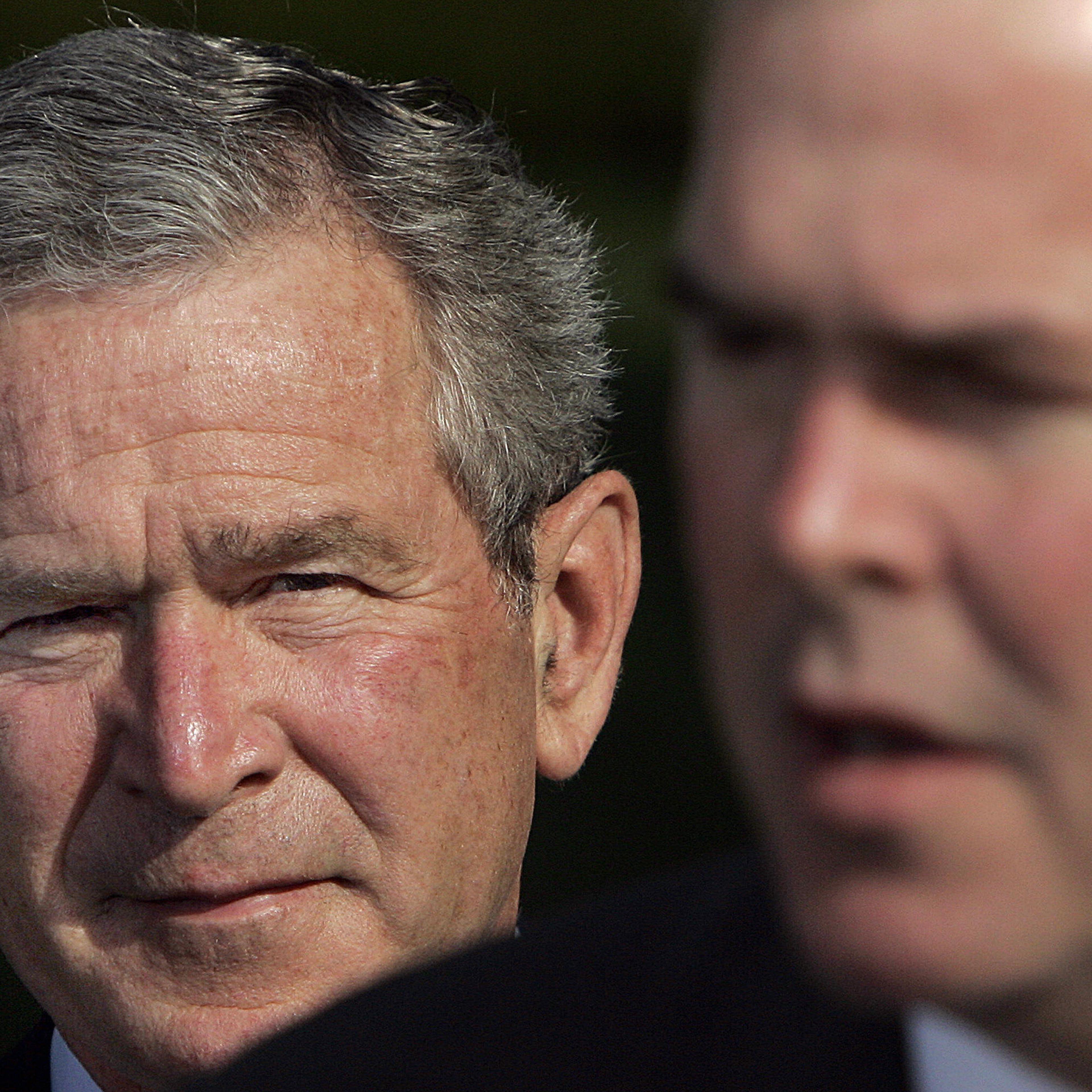 Psst, look behind you: George and Jeb in 2006