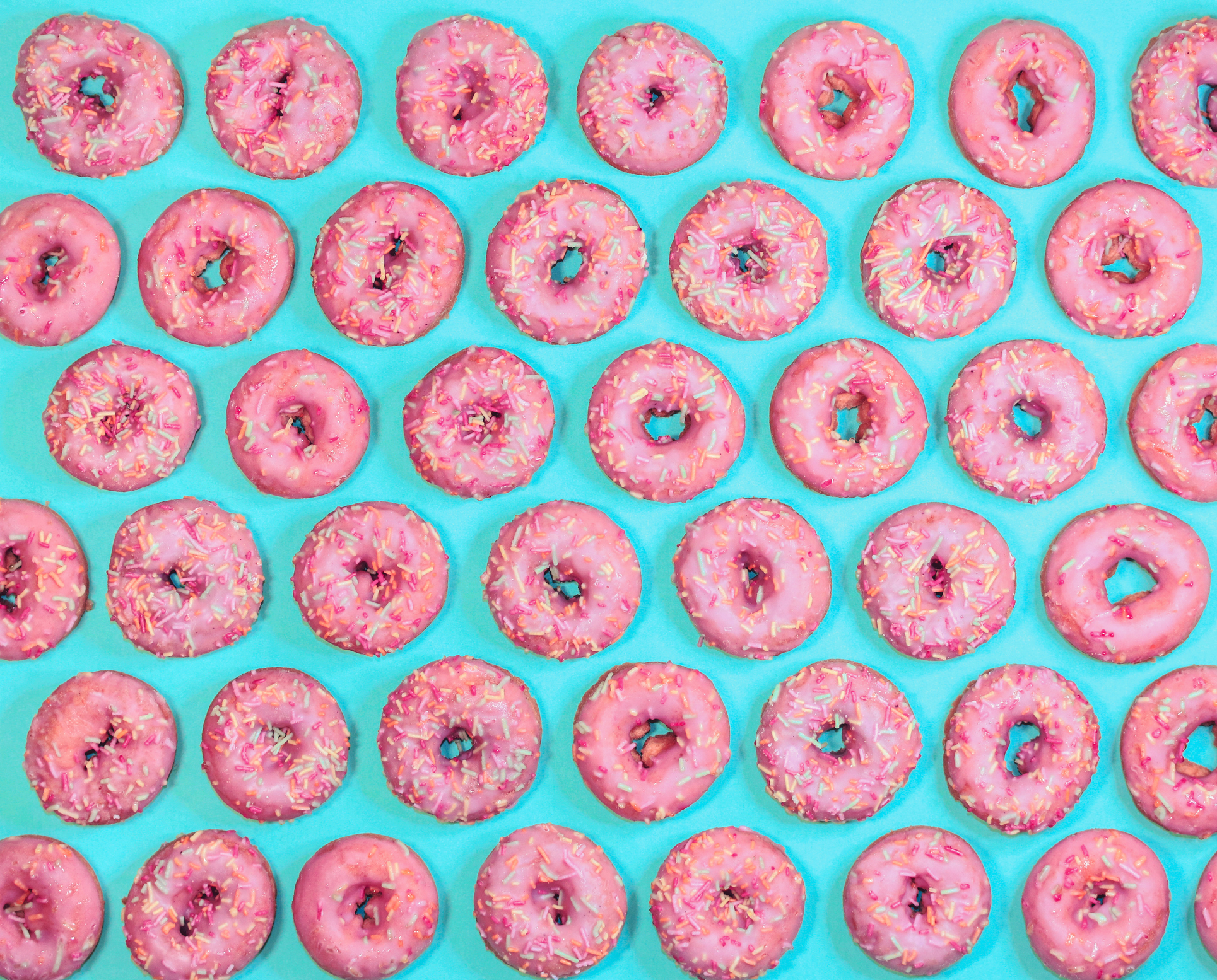 Pink frosted doughnuts