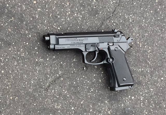 The Baltimore Police Department released this photo showing the replica handgun found after the shooting.