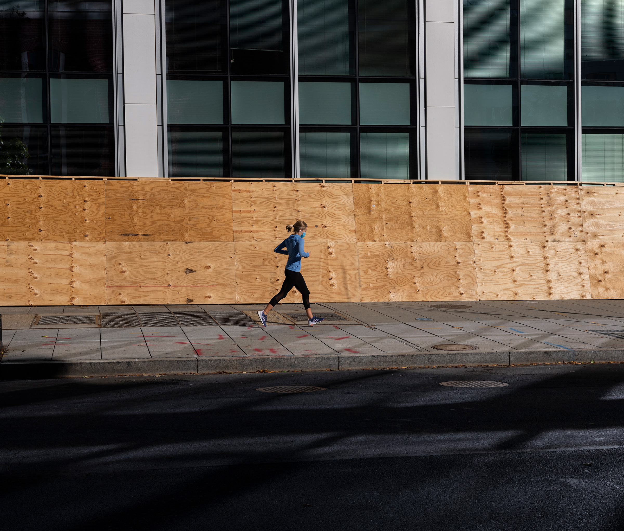 November 3, 2020, Washington DC: The Nations capital prepares for the upcoming election results, with borded up stores, security and police, and plans for protest starting at 4 pm.