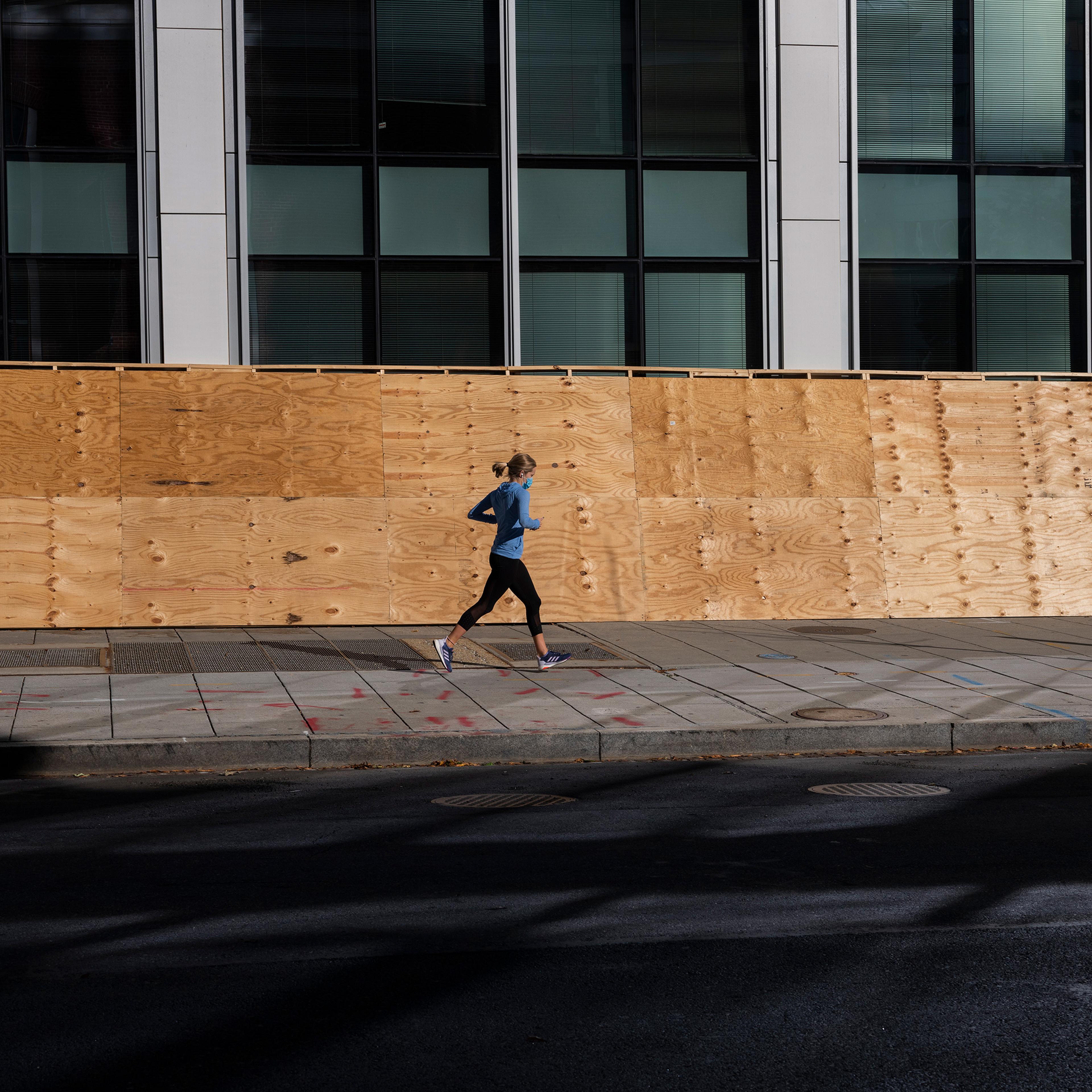 November 3, 2020, Washington DC: The Nations capital prepares for the upcoming election results, with borded up stores, security and police, and plans for protest starting at 4 pm.