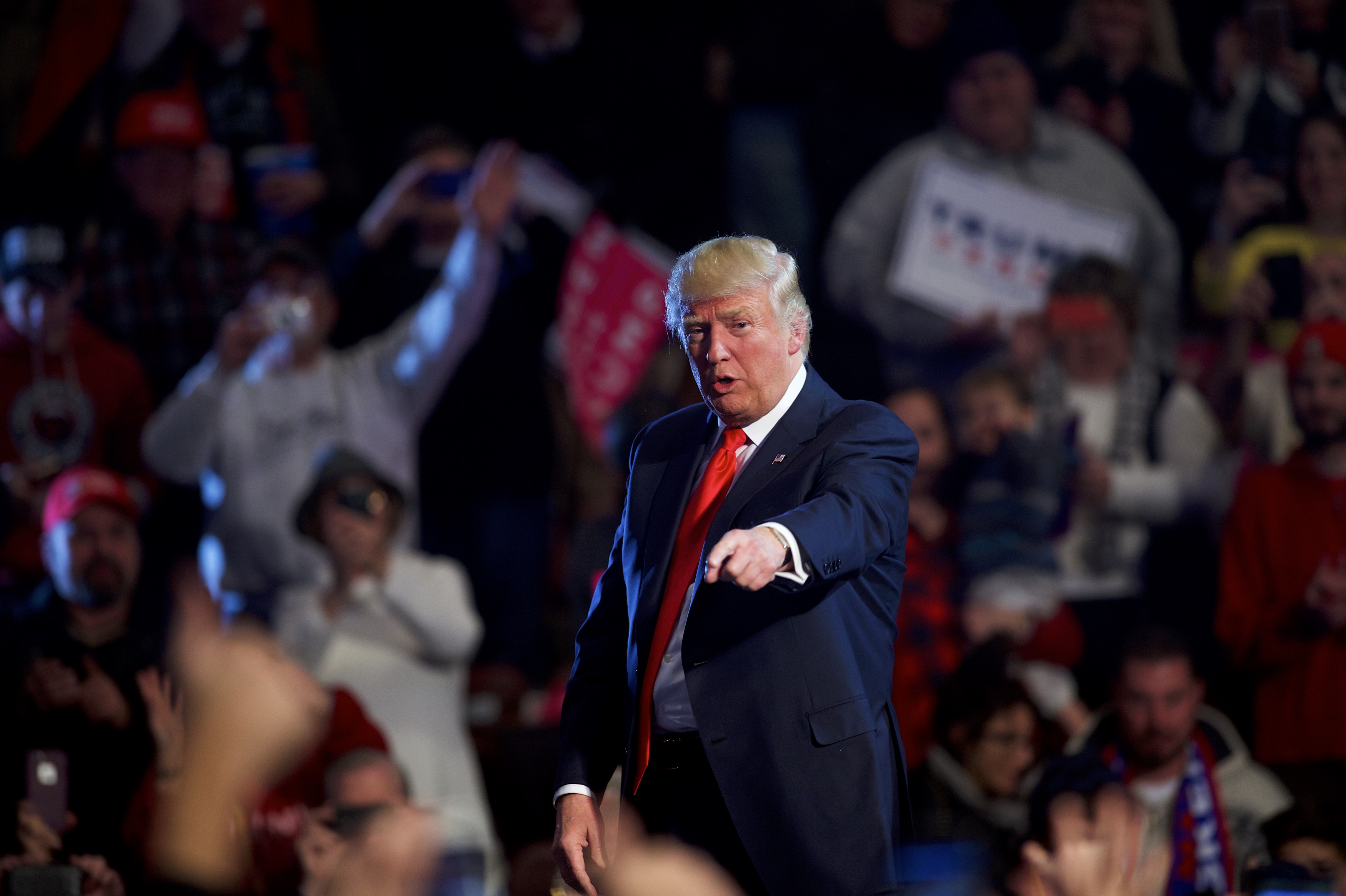 Donald Trump Continues His Election Victory Tour In Hershey, Pennsylvania