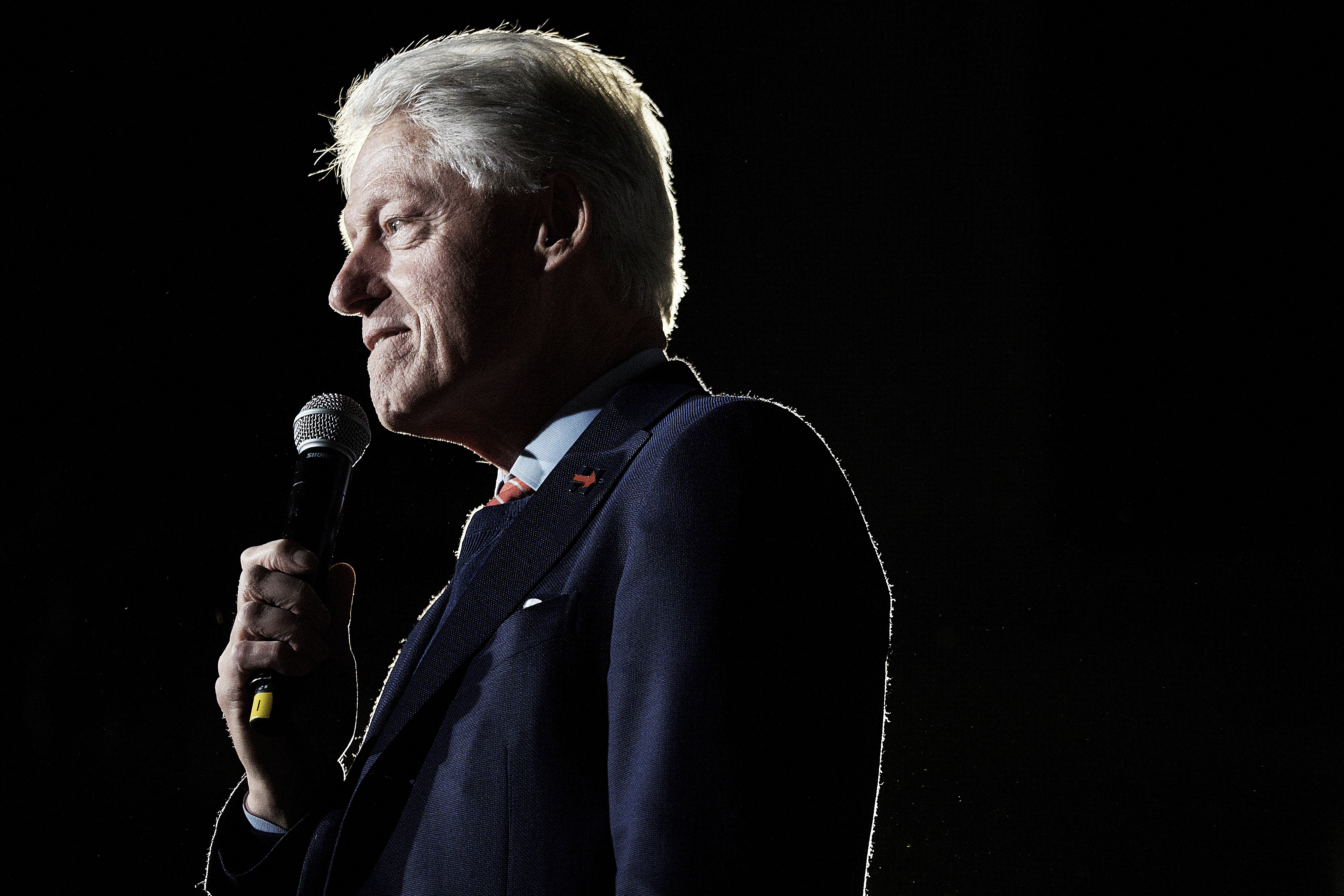 Bill Clinton, former U.S. President and husband of former U.S. Secretary of State and 2016 Democratic presidential candidate Hillary Clinton, speaks to the crowd, during a town hall event at the Columbia Museum of Art Boyd Plaza in Columbia, S.C., on Feb