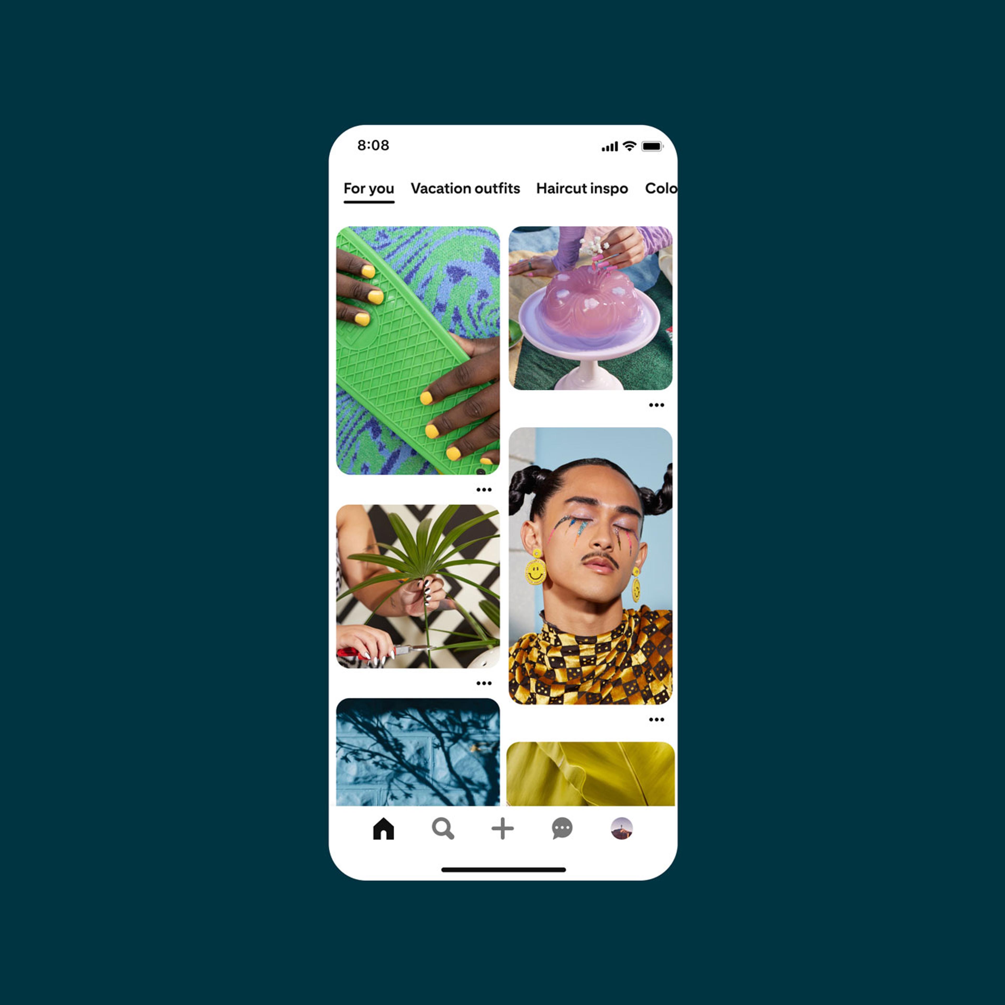 phone screen displaying a pinterest board
