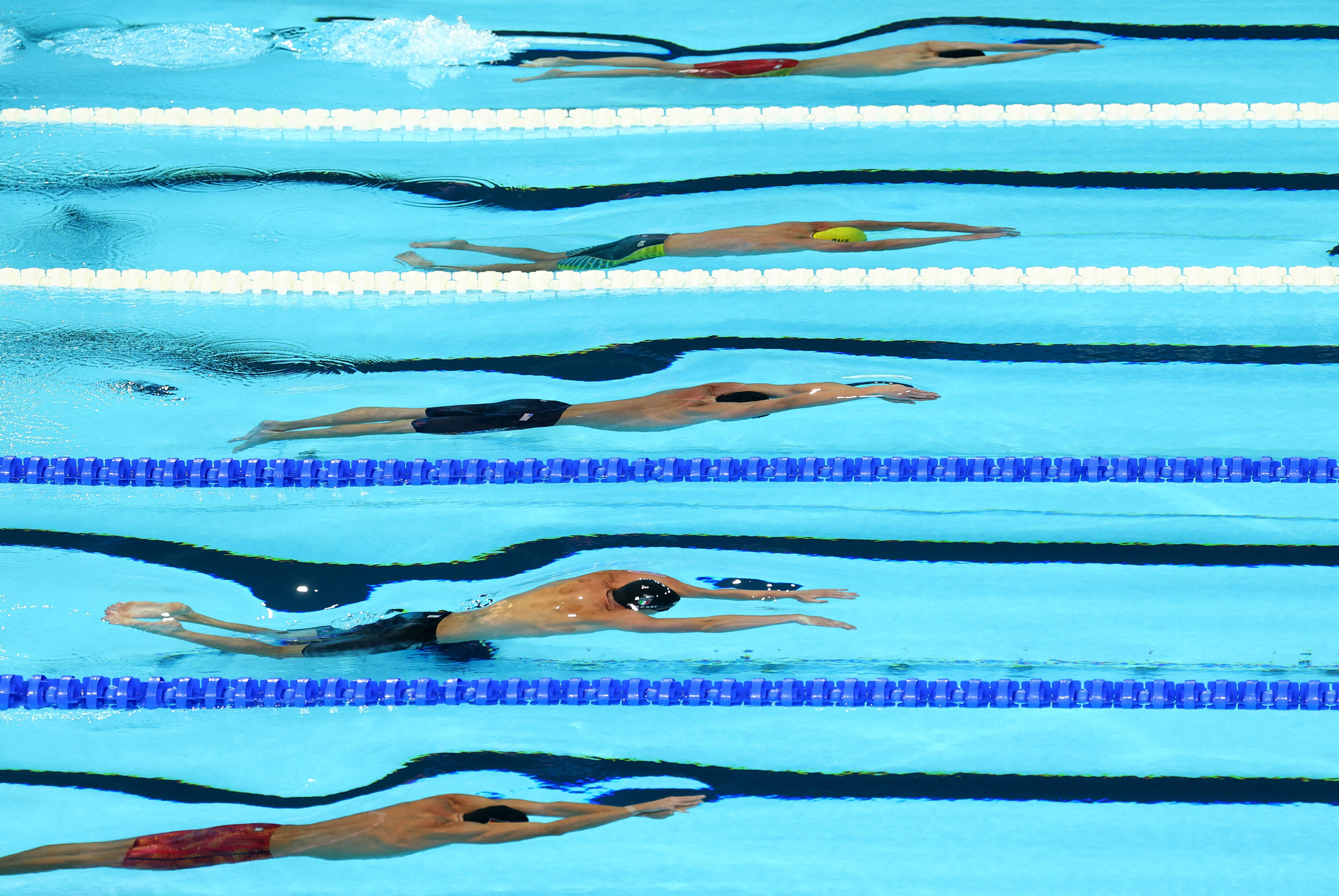 General view during the Men’s 4x100m freestyle relay final.