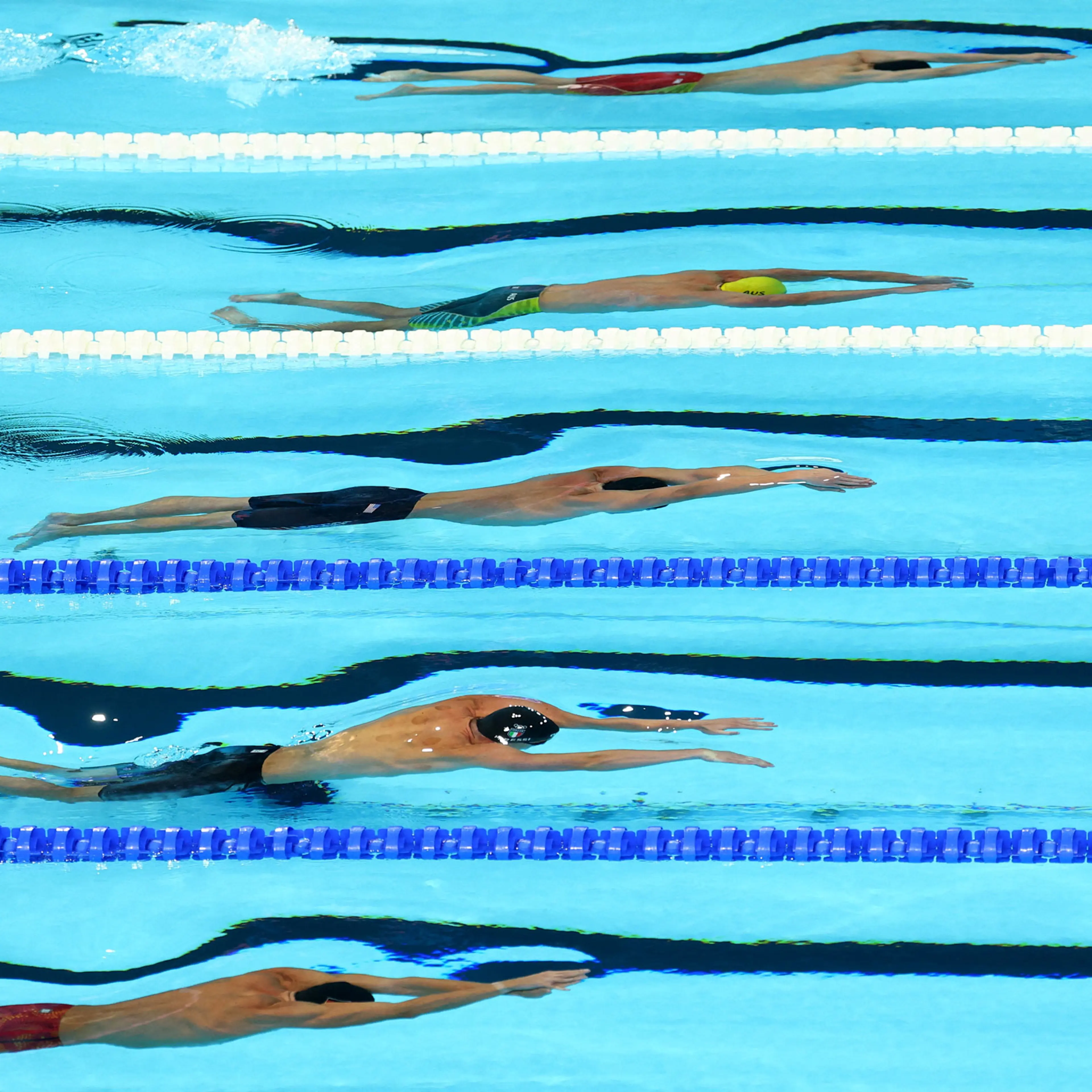 General view during the Men’s 4x100m freestyle relay final.