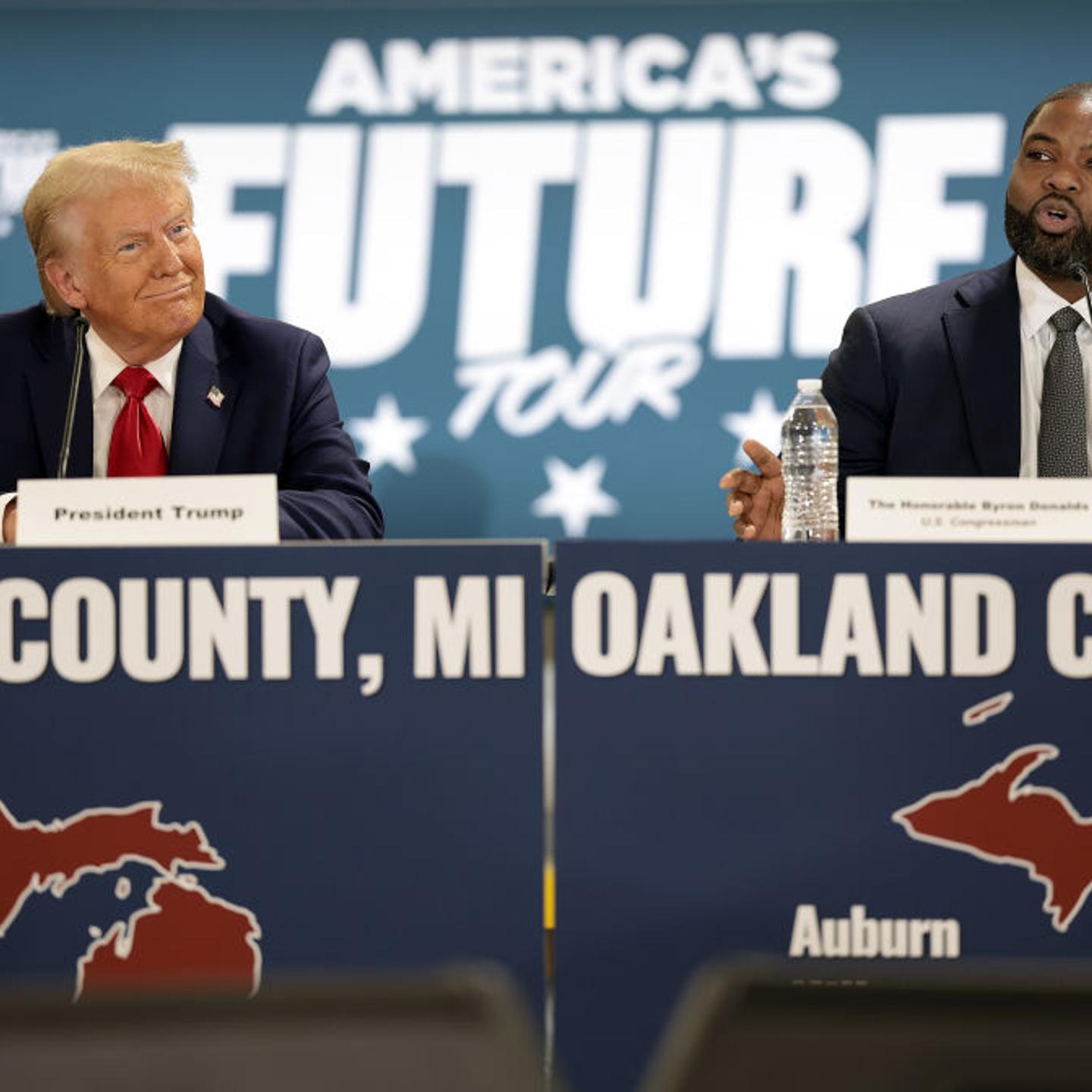 Republican Presidential Nominee Former President Donald Trump Campaigns In Michigan