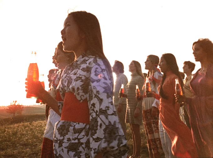 A still from the "Hilltop" television commercial for Coca-Cola, 1971.