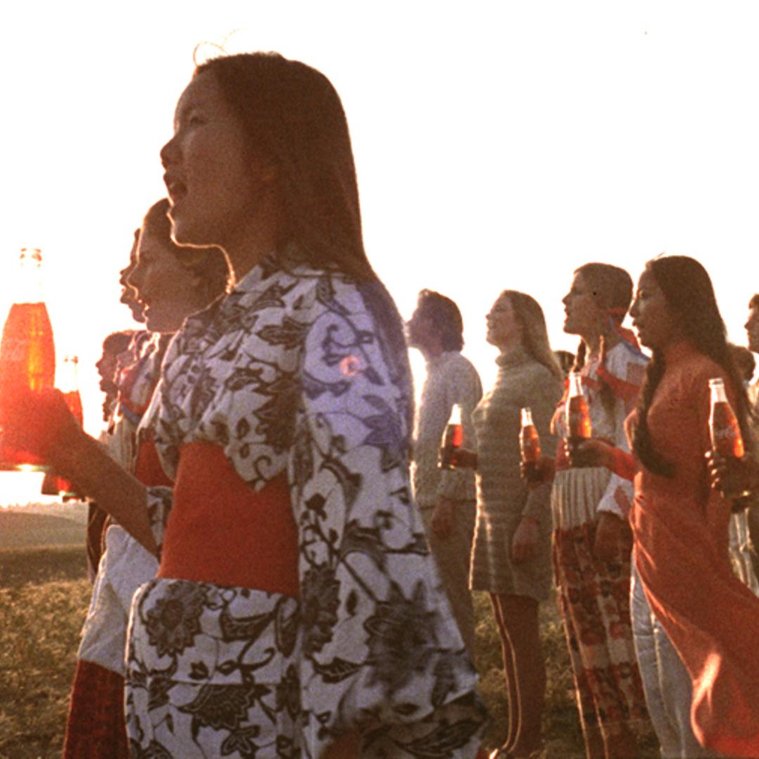 A still from the "Hilltop" television commercial for Coca-Cola, 1971.
