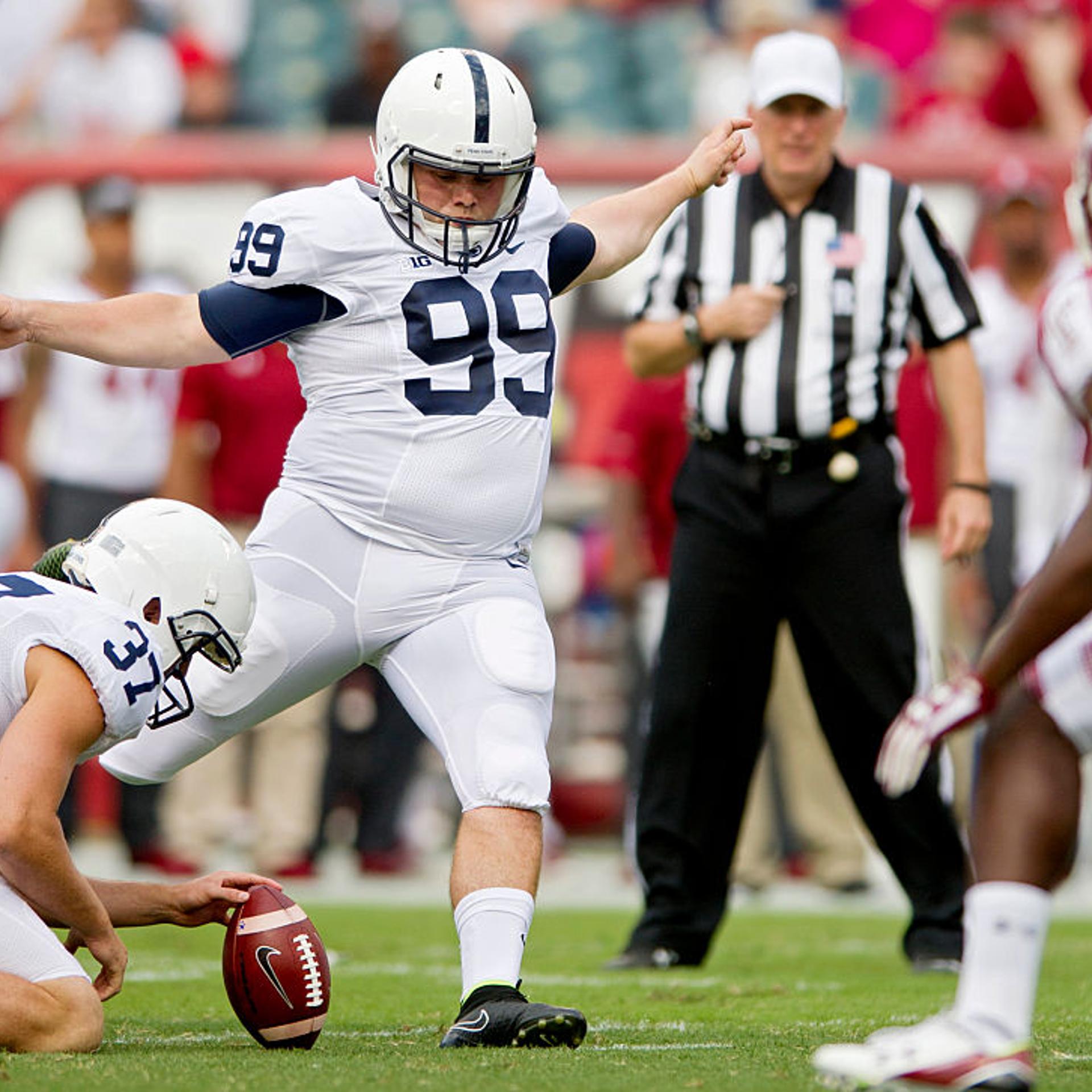 Penn State's Joey Julius kicked two field goals for the Nittany Lions in the first half of the Sept. 5, 2015 game against Temple at Lincoln Financial Field in Philadelphia, Pa.