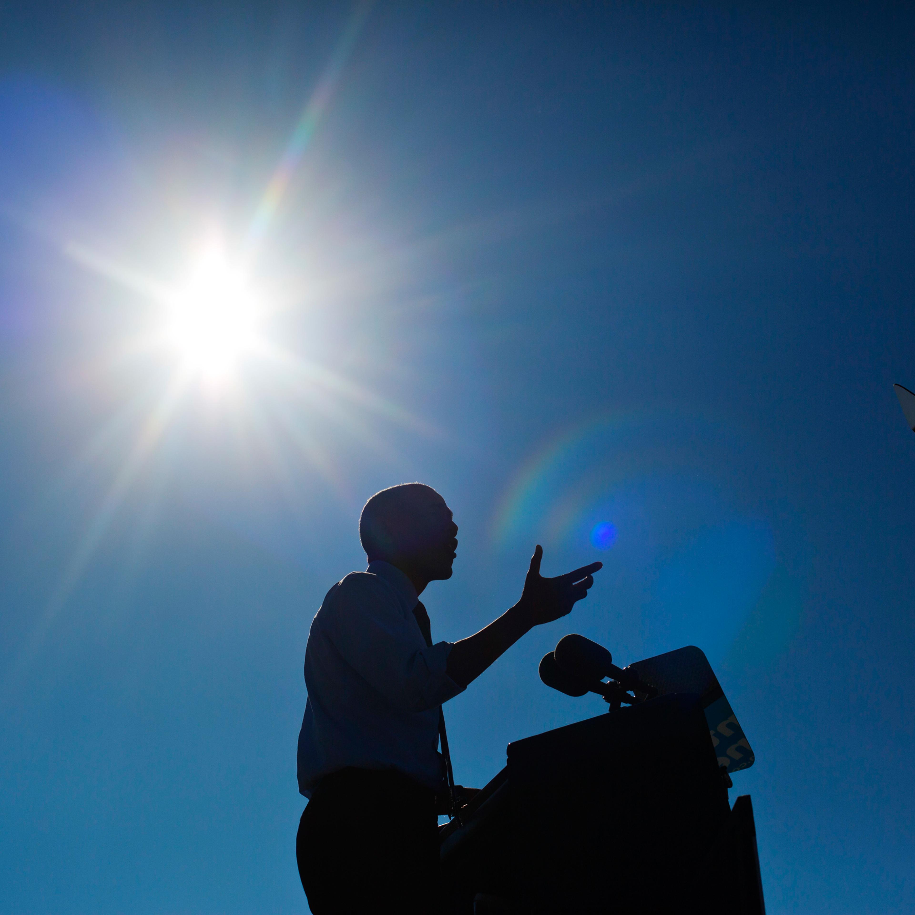 President Barack Obama speaks at the University of Michigan in Ann Arbor, Mich., Monday, Nov. 7, 2016, during a campaign rally for Democratic presidential candidate Hillary Clinton. (AP Photo/Pablo Martinez Monsivais)