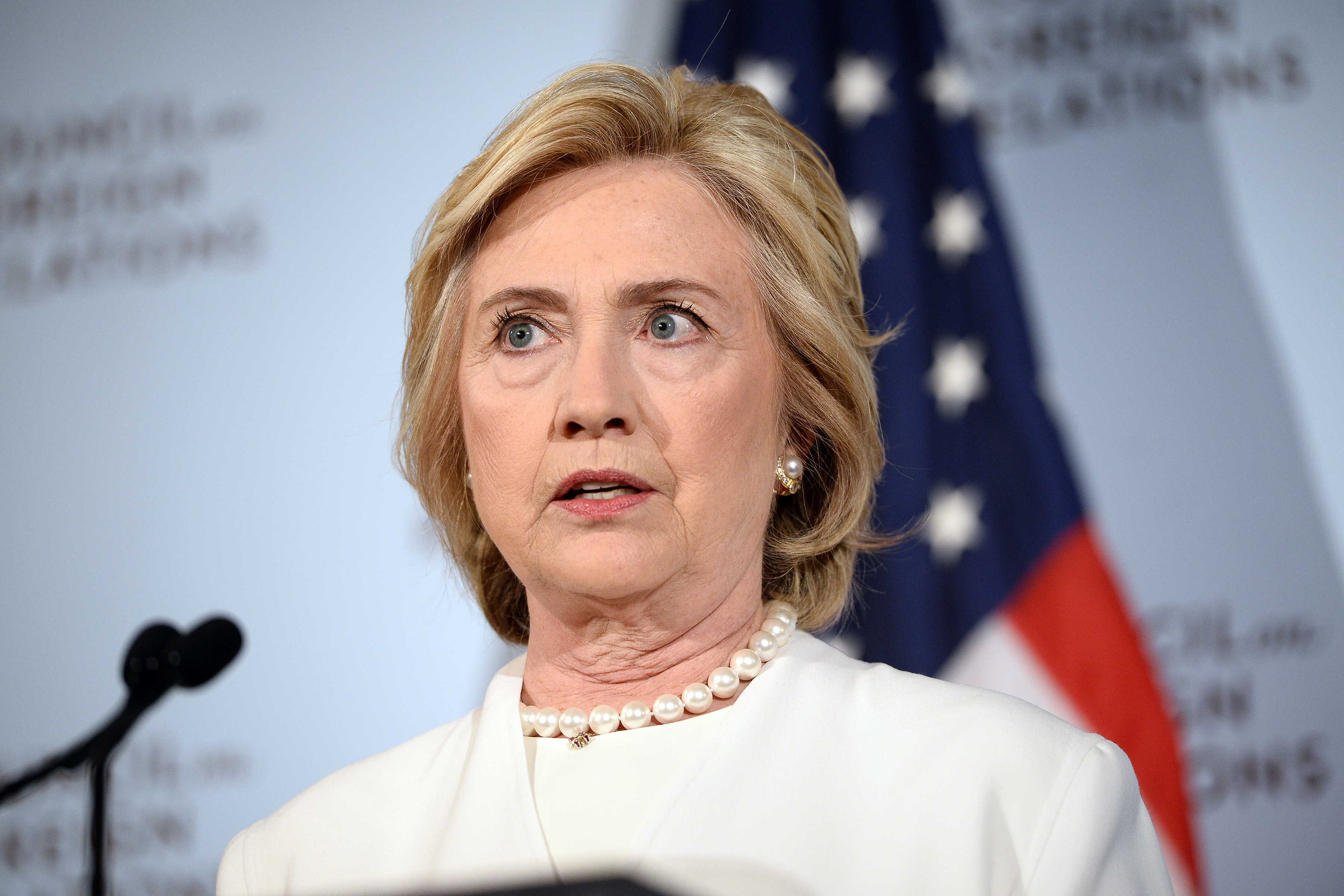 NY: Hillary Clinton Holds Press Conference On National Security In NYC