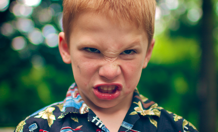 Is this child angry, or just pretending?