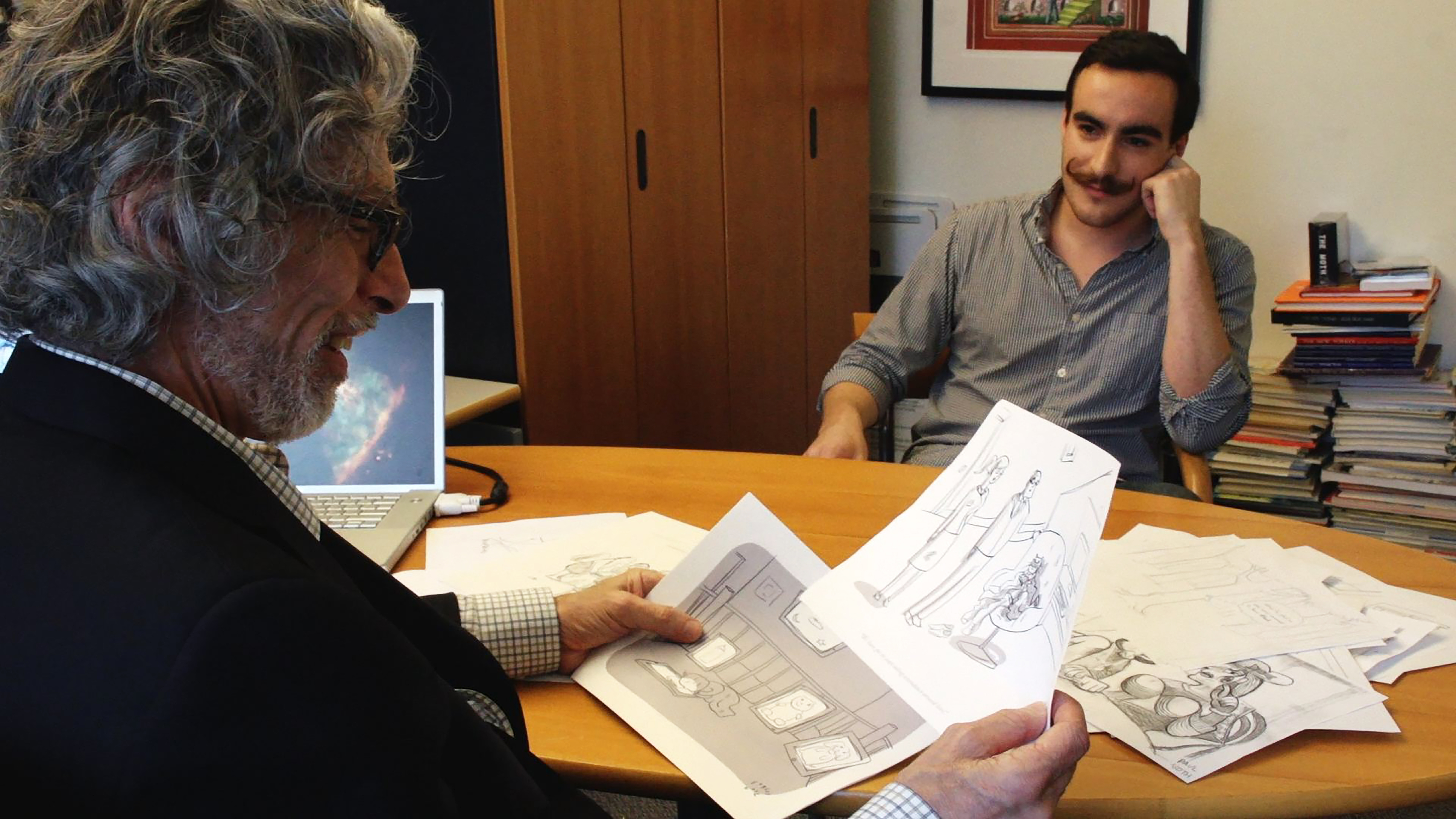 New Yorker cartoon editor Bob Mankoff and cartoonist Farley Katz